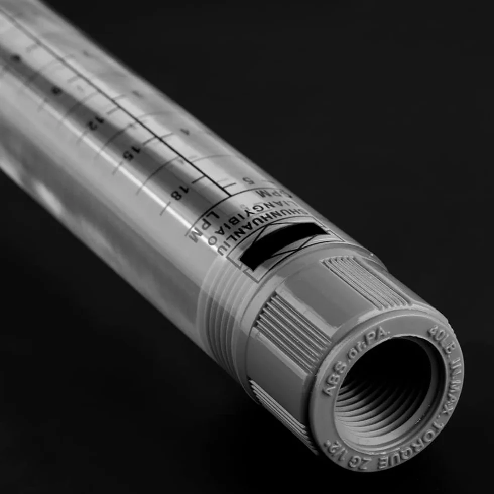 Caudalímetro LZM-15G Rotámetro tubo acrílico 0.5-5 GPM 1.8-18 LPM rosca interna 1/2 pulgada