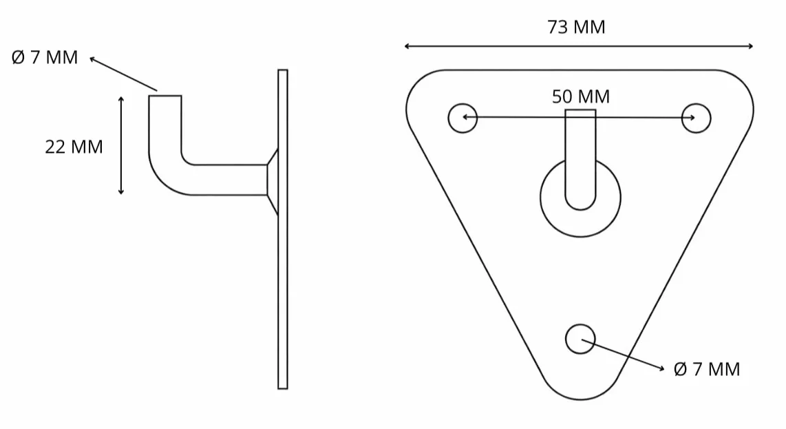 Soporte Metálico para Extintor CO₂ FERPASA® Montaje en Pared