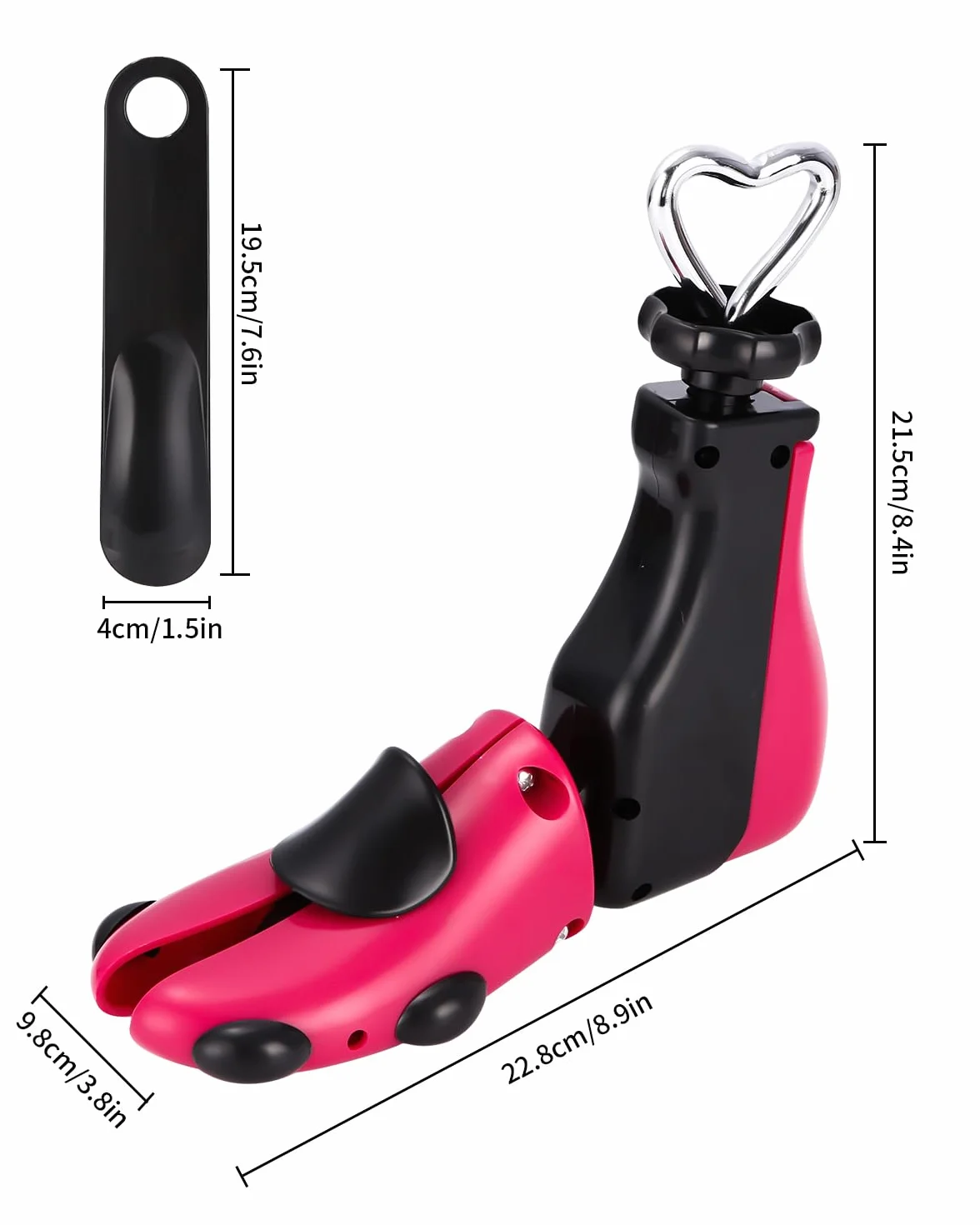 Yulado Hormas para Zapatos, Plástico Ensanchador de Con Calzador, Dilatador Unisex, Justable Longitud y Anchura Horma Ensanchar Zapatos, Ideales para Deportivas, Planos.