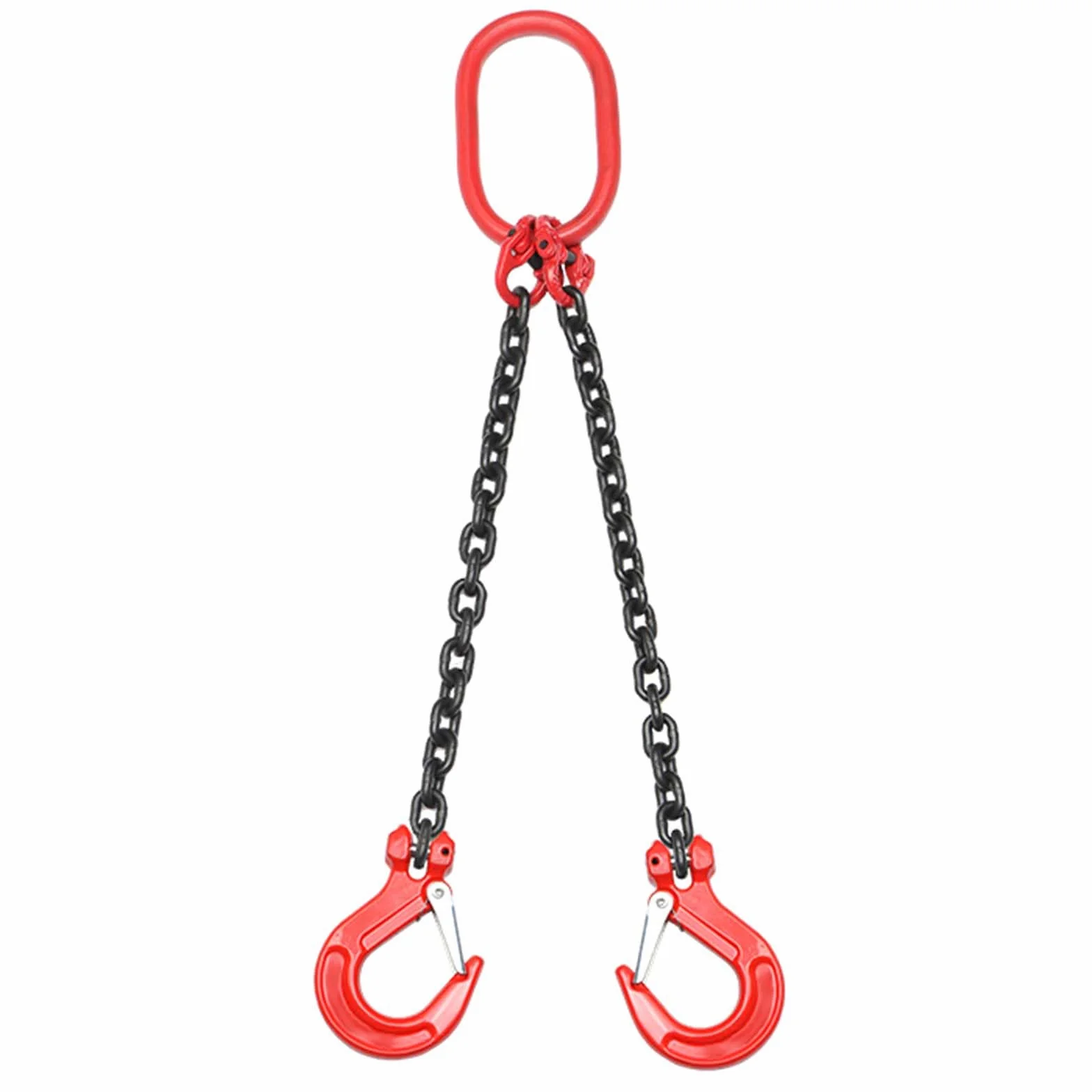 Eslinga de Cadena de 2 Hilos 1m 2t ø6mm Gancho Cabeza de Horquilla Cadena de Acero
