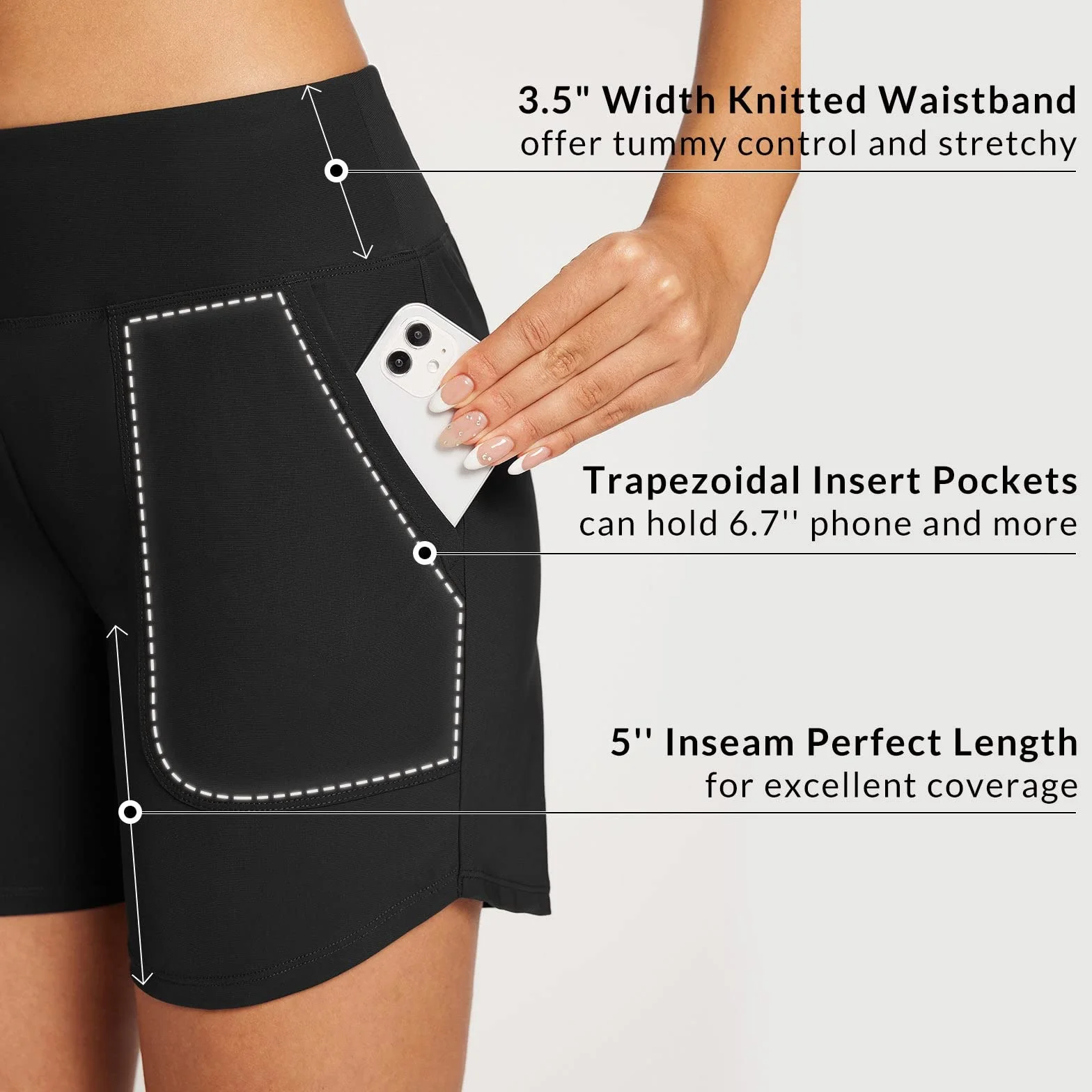 baleaf Bañador para Mujer con Control de Abdomen, UPF50+, Secado rápido, Cintura Alta, con Bolsillos