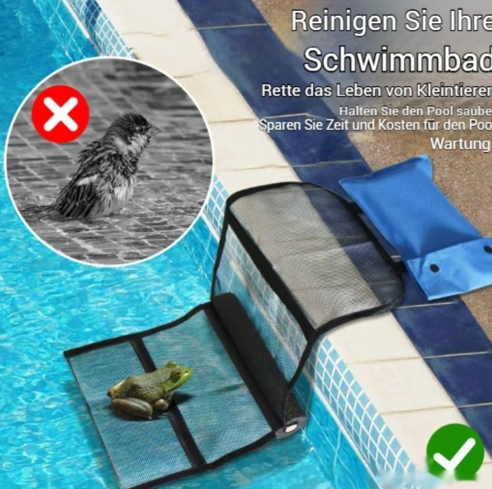 Rampas de escape para rescatar animales, piscina para estanques 28 x 15,24 x 7,62 cm