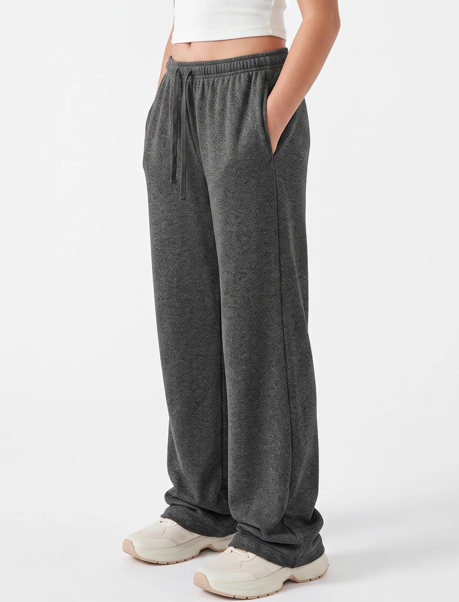 EXARUS Paquete de 3 pantalones holgados de pierna ancha para niña, con cordón en la cintura, holgados, casuales, lindos para adolescentes de 8 a 14 años