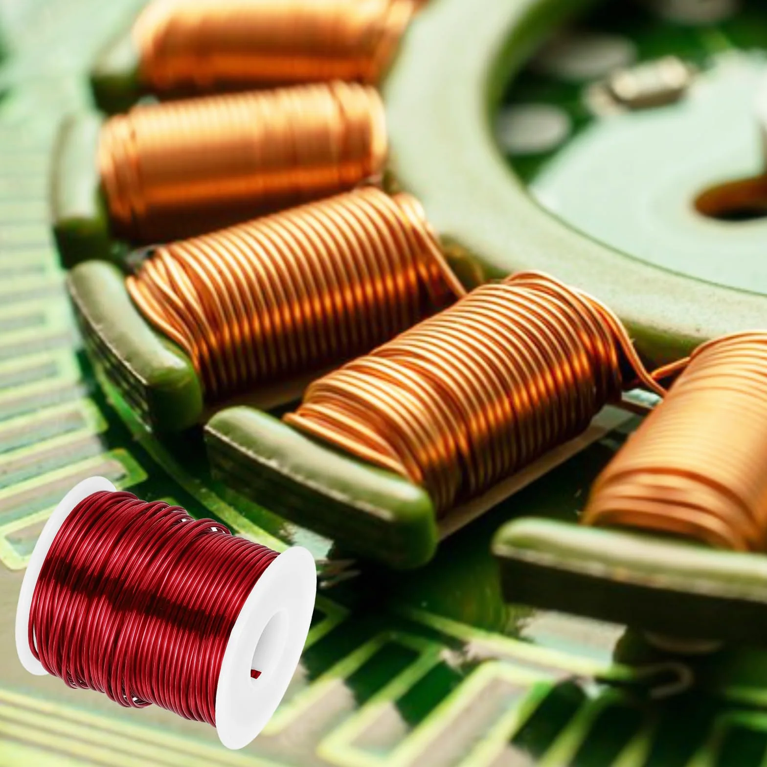 sourcing map Cable magnético de 16 AWG, alambre de cobre esmaltado, 1 libra, 155°C para transformador y motor