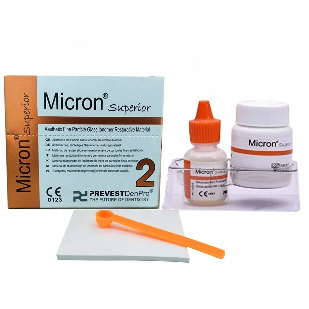 Micron Superior Relleno ionómero vidrio partículas finas 2 coronas cemento restaurador