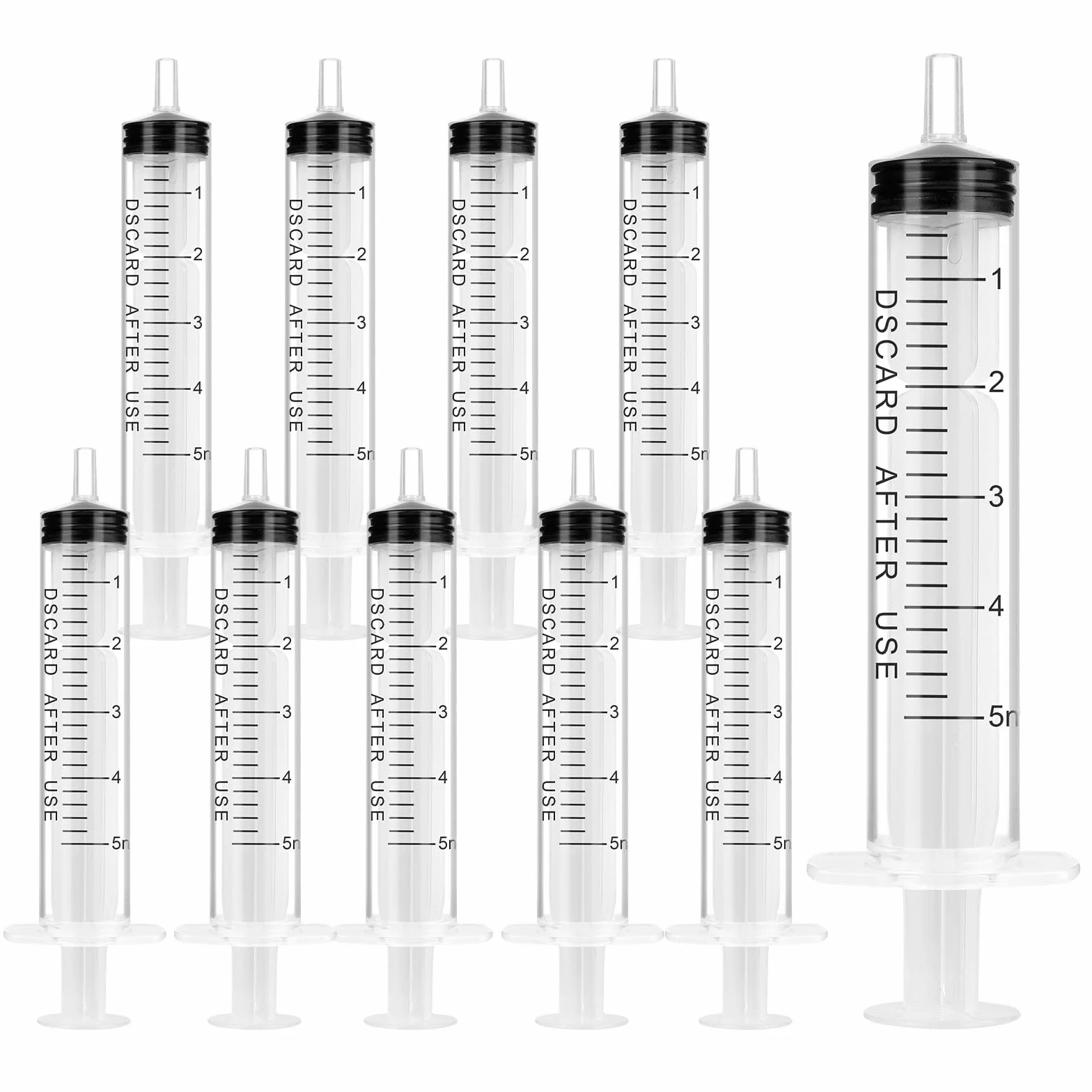 OFFCUP Jeringas de Plástico 5ml 10pcs Reutilizable para Jardín Laboratorio Medición Riego