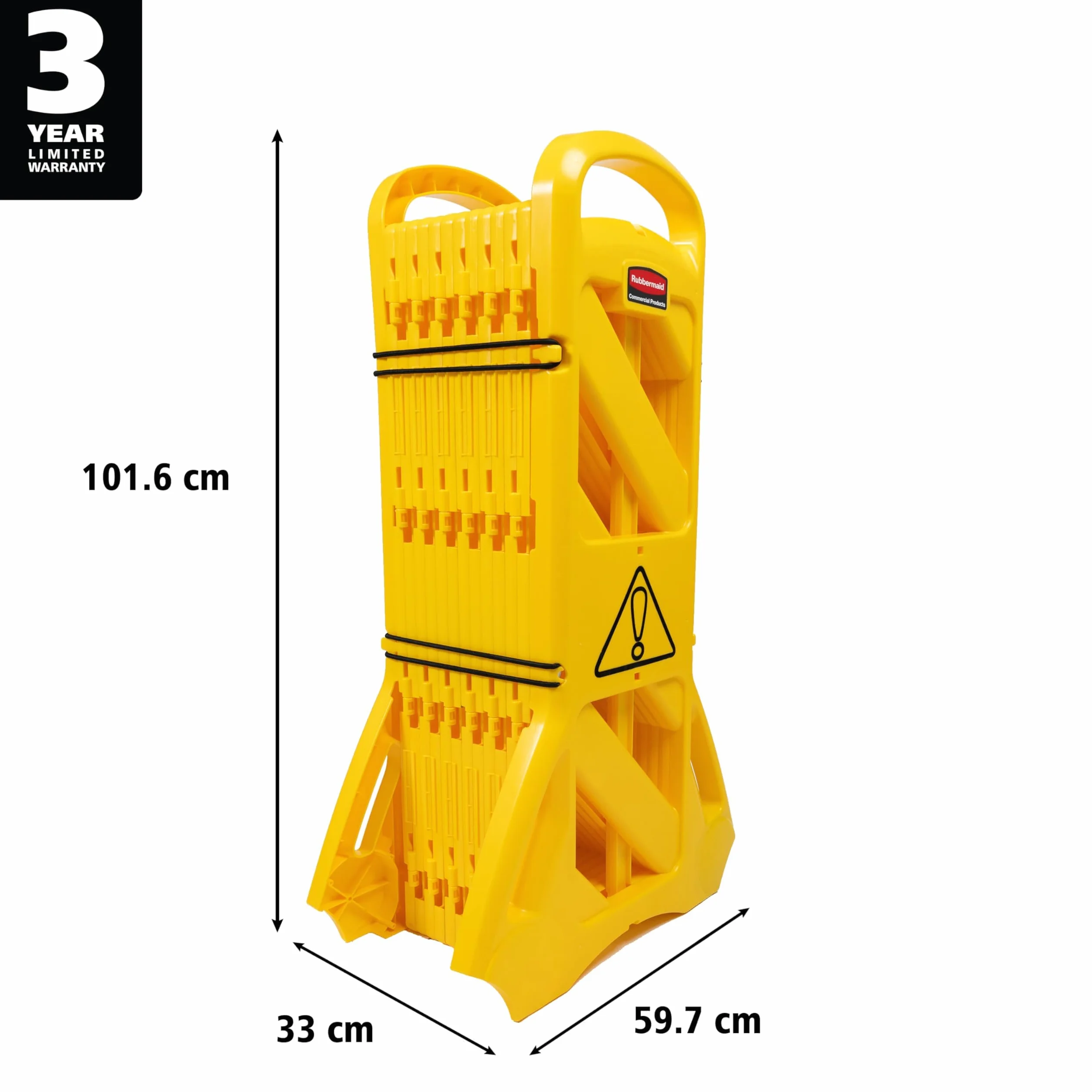 Rubbermaid Commercial Mobile Barricade System 16 Panels 4m Yellow