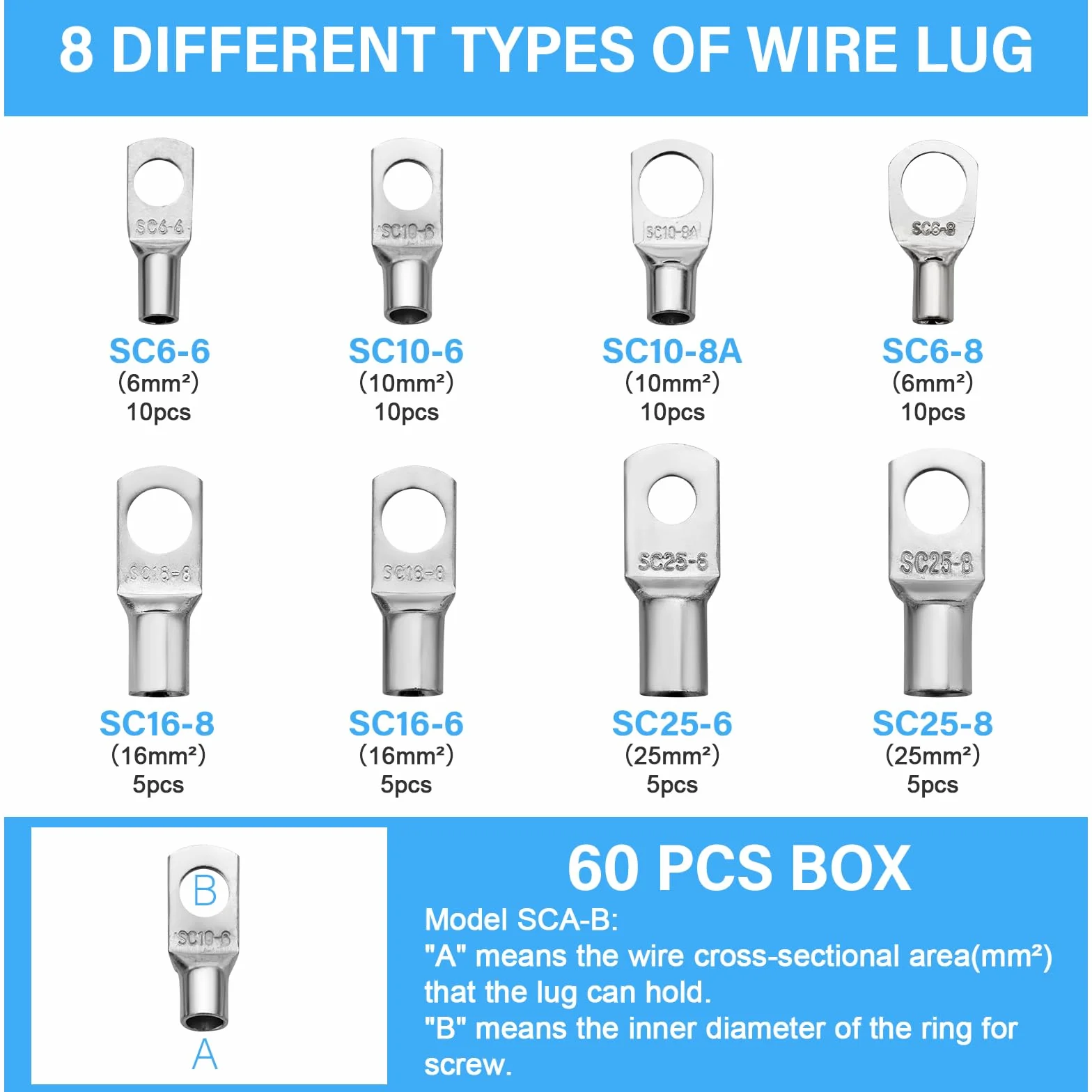 TEENO Alicates de Crimpado para Cables AWG10-1/0 6-50 mm² con Bolsa Portátil