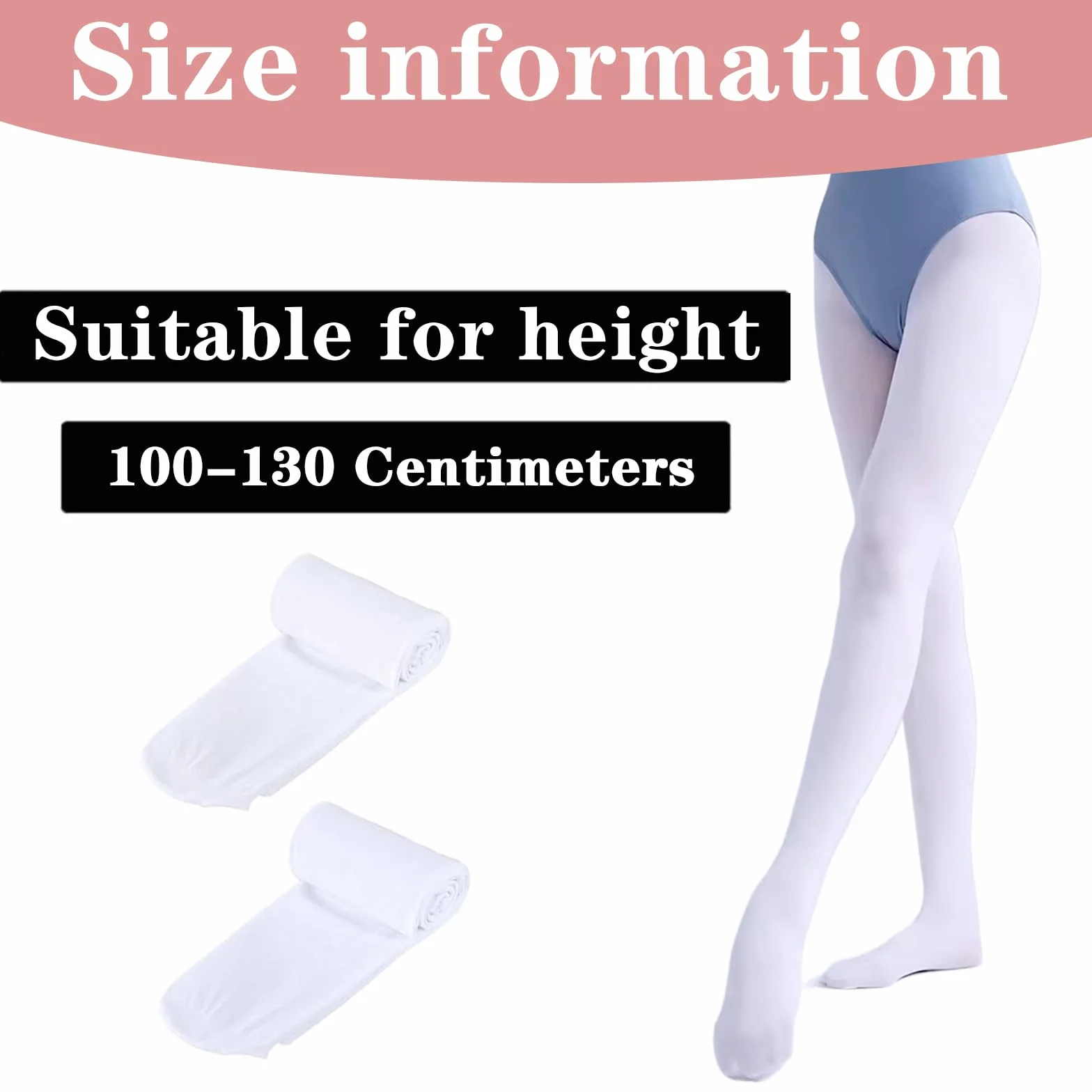 VINZOR Medias de ballet para niña 5-9 años 100-130 cm 2 piezas