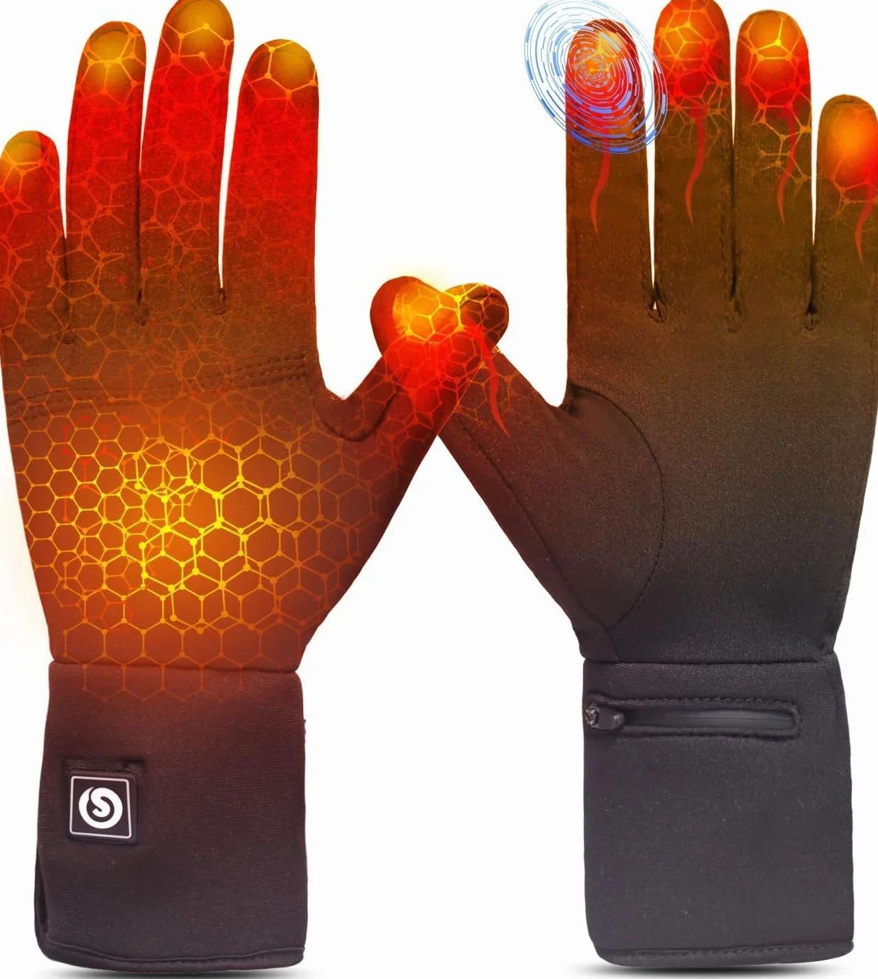 Guantes Calefactables Electrónicos para Hombre y Mujer, Guantes Calefactables Moto Invierno Térmicos de Artritis Batería Recargable Calentador de Mano para Esquí Motociclismo Pesca Senderismo Caza