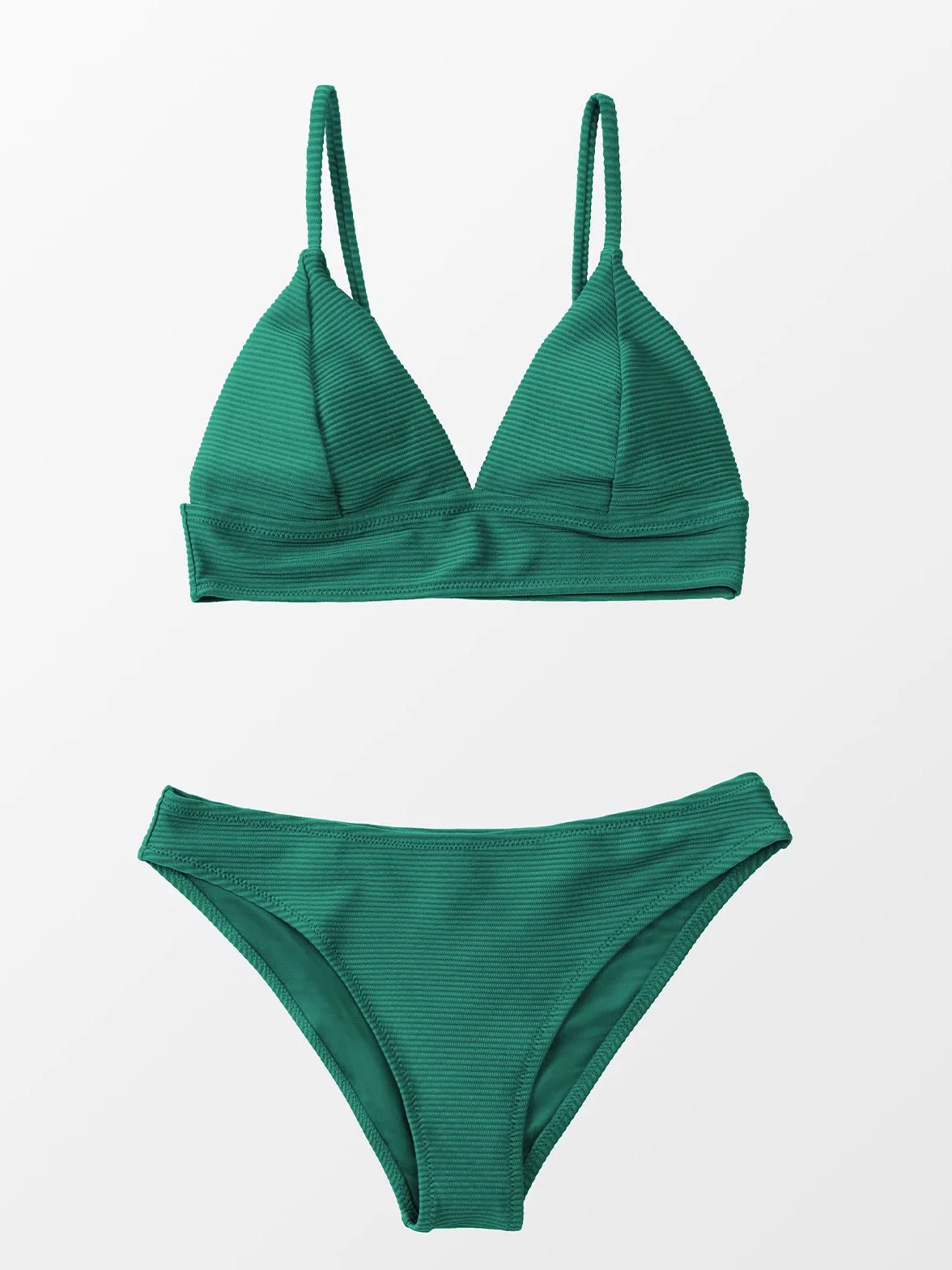 CUPSHE Traje de Baño de Dos Piezas Sólido Sexy con Triángulo para Mujer
