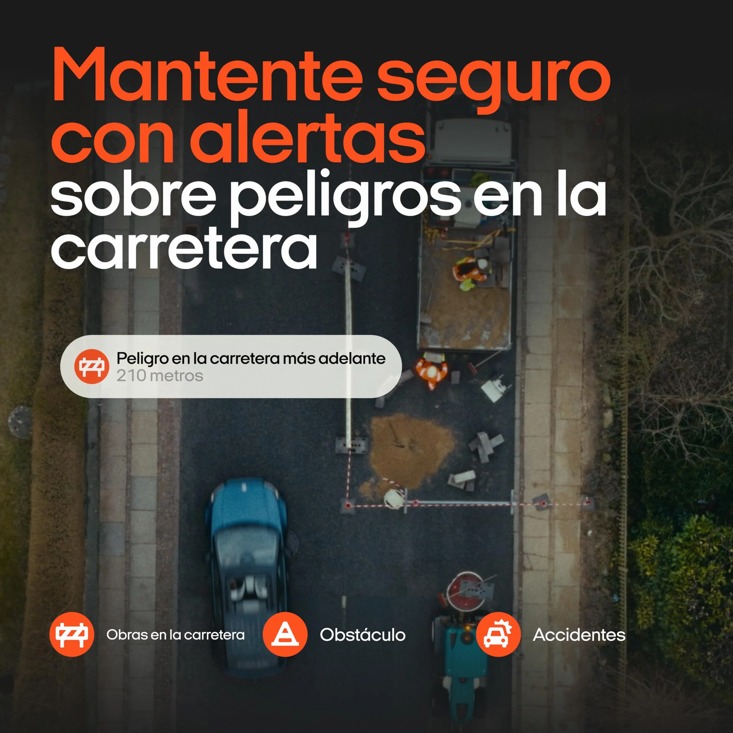 OOONO Co-Driver 1 – Alertas de Peligro en Tiempo Real, Sin Suscripción, Batería Litio 3V, Compatible con Apple CarPlay y Android Auto