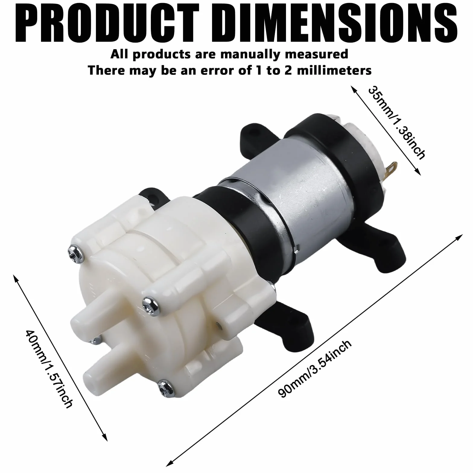 Bomba de Diafragma 12V 385 DC 1-2 l/min Autocebante para Agua