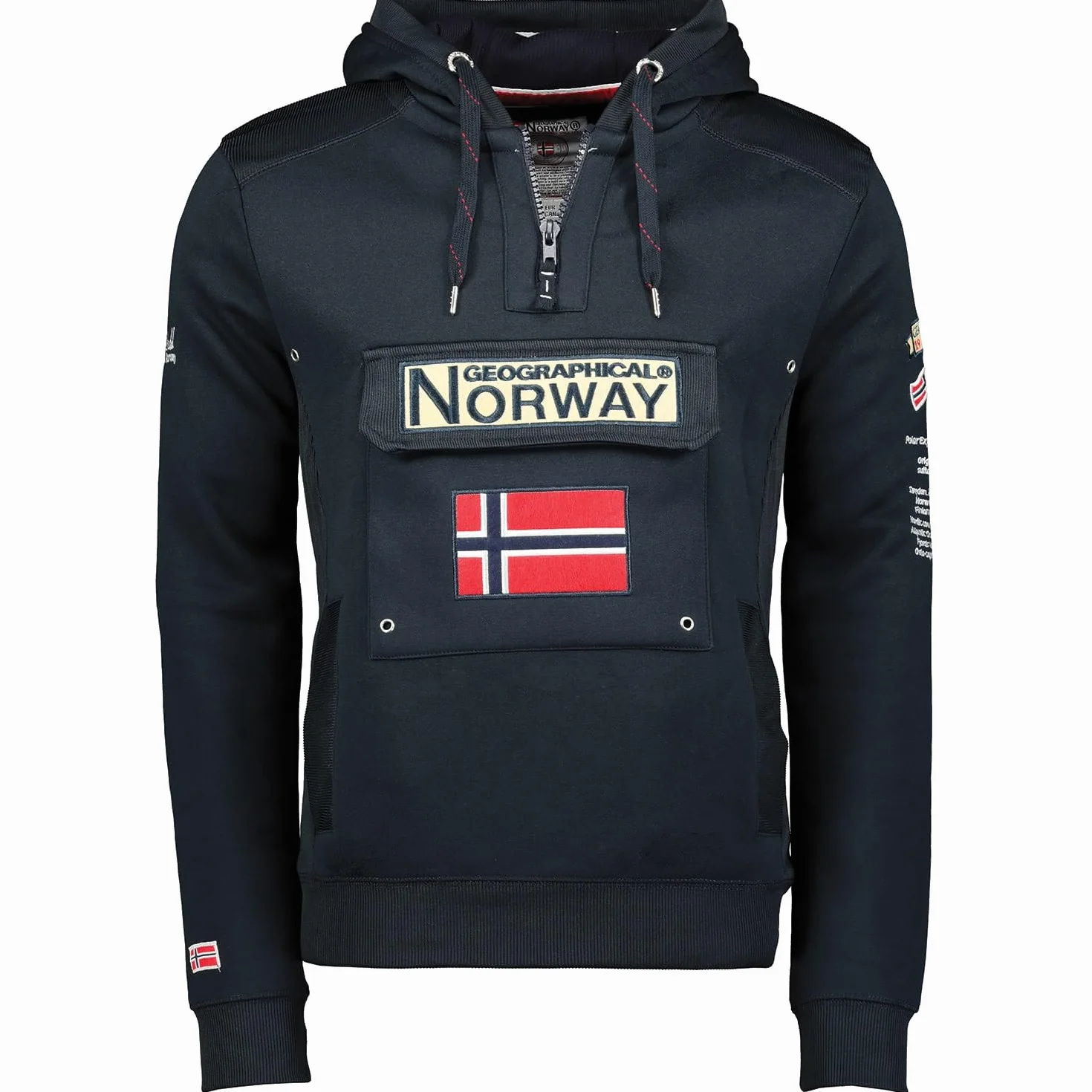Geographical Norway para Hombre Sudadera con Capucha, Sudadera con Media Cremallera y riñonera, Sudadera con Capucha de Manga Larga, producción Casual de BANS de Ocio