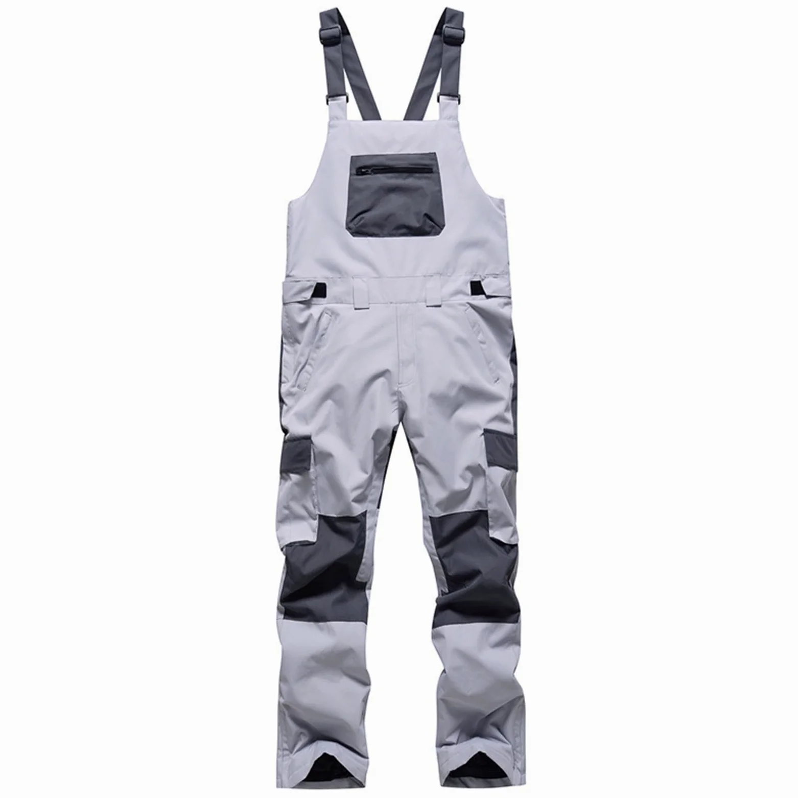 Traje de esquí para mujer, pantalones de nieve de color de contraste, overoles de snowboard, pantalones de esquí, resistentes al viento, impermeables, térmicos, cómodos, a prueba de nieve, pantalones