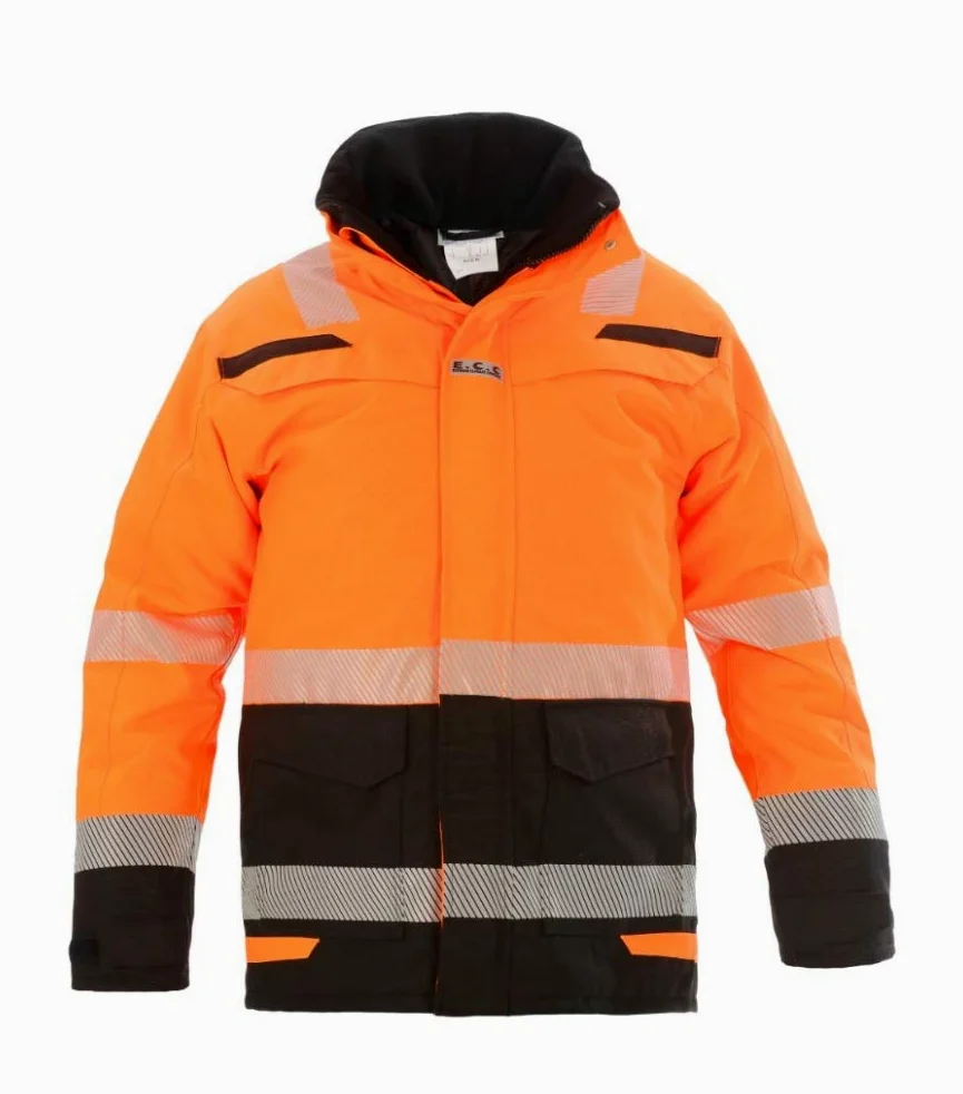 072395OB Urbar RS Line Parka de forro fijo, 100% poliéster, tamaño grande, color naranja/negro