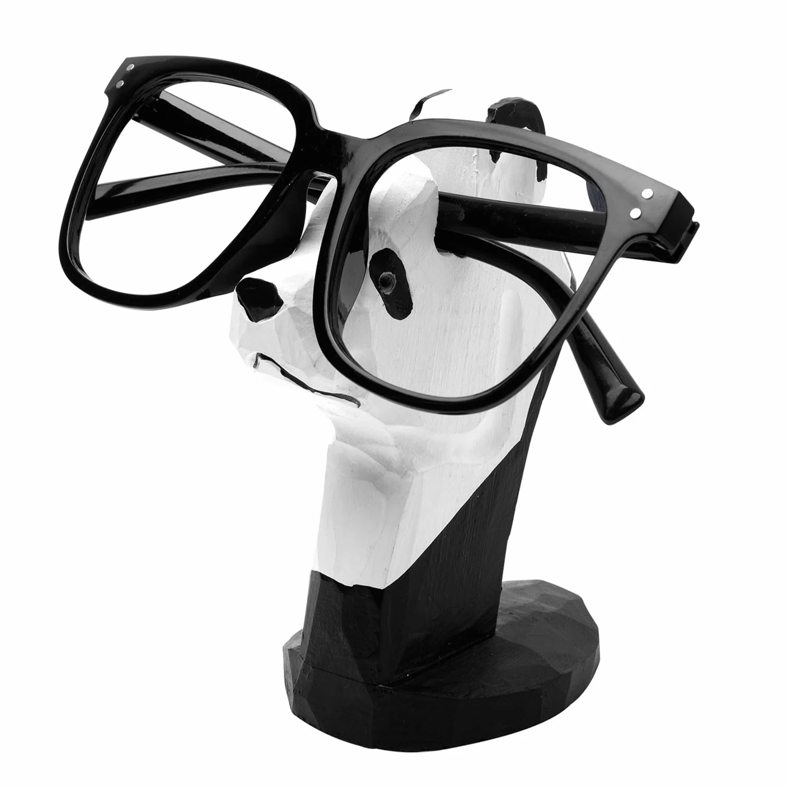 Soporte de Madera Anteojos Forma Animal Tallada a Mano, Soporte Gafas Panda para Casa Oficio Regalo
