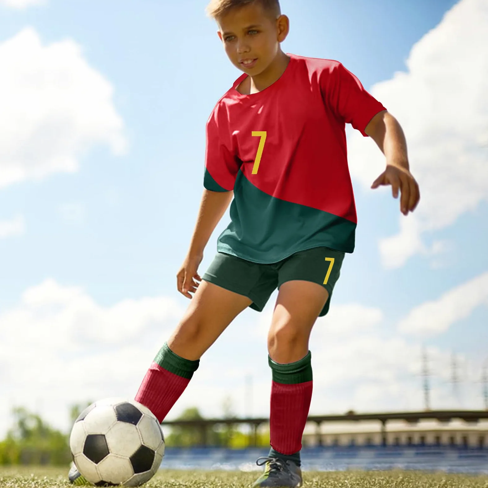 Pardofelis Camiseta de Fútbol para Niños - Edición Limitada, Diseño Especial - Incluye Camiseta Corta, Calcetines y Espinilleras