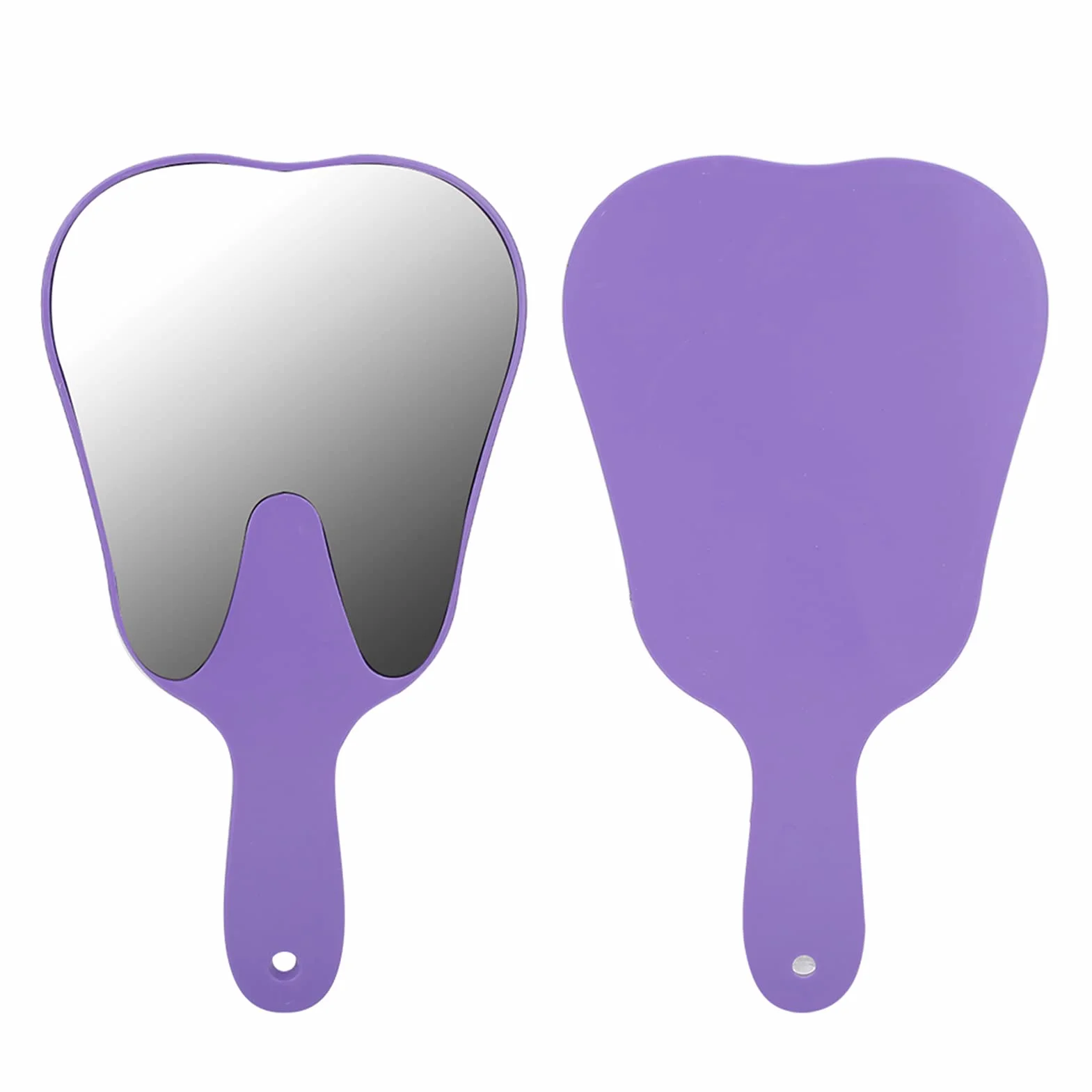 Espejo de Dientes, Espejo de Mano Dental con Mango de Plástico para Higiene Bucal (Púrpura)