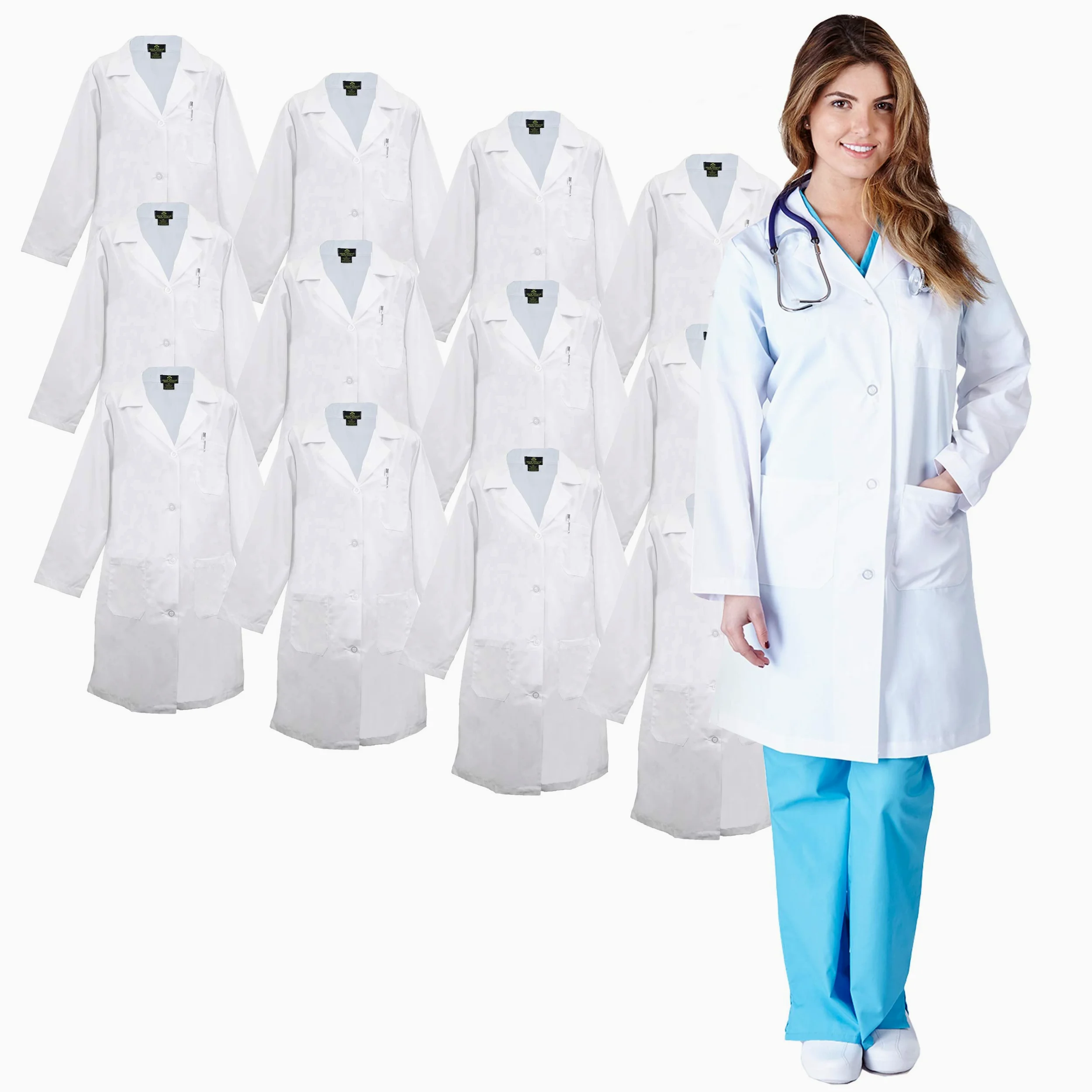 Natural Uniforms De las mujeres Ropa de trabajo profesional Labcoat X-Pequeña Blanco