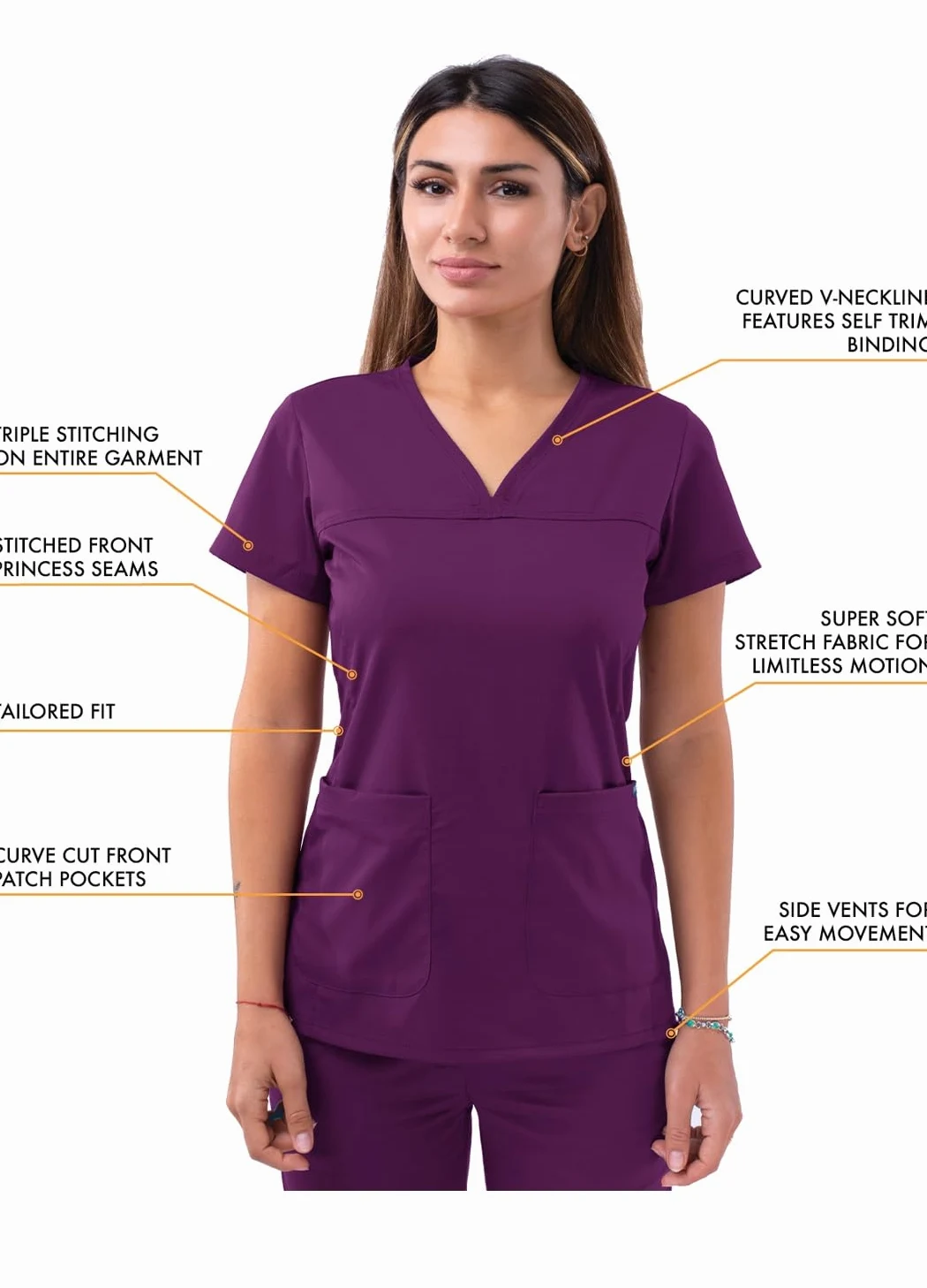 Adar Pro Prendas médicas para Mujer - Casaca médica sin Mangas con Cuello en V