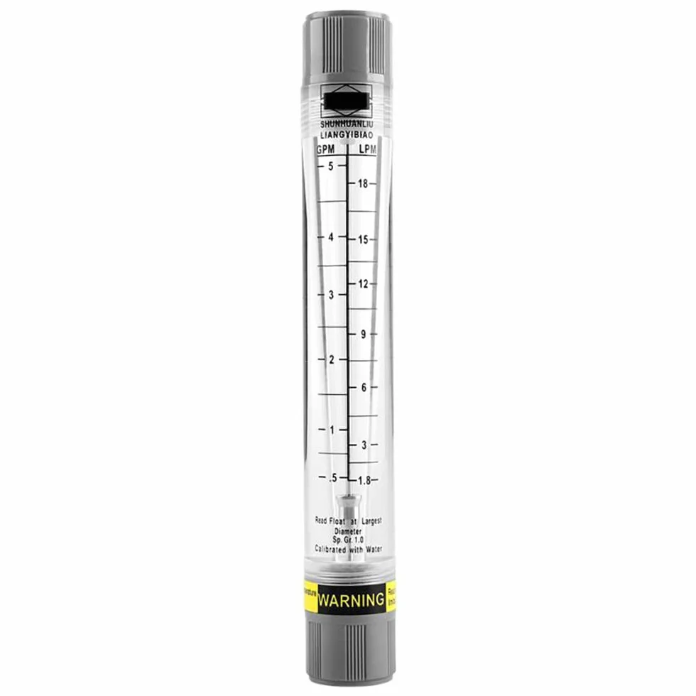 Caudalímetro LZM-15G Rotámetro tubo acrílico 0.5-5 GPM 1.8-18 LPM rosca interna 1/2 pulgada