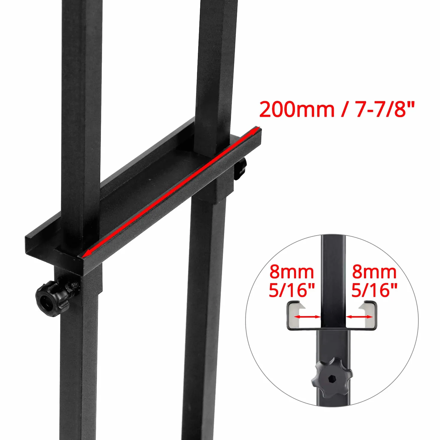 QWORK Juego de 2 Soportes para Carteles de Doble Cara, Altura Ajustable 12-210 cm, Base 24x30 cm