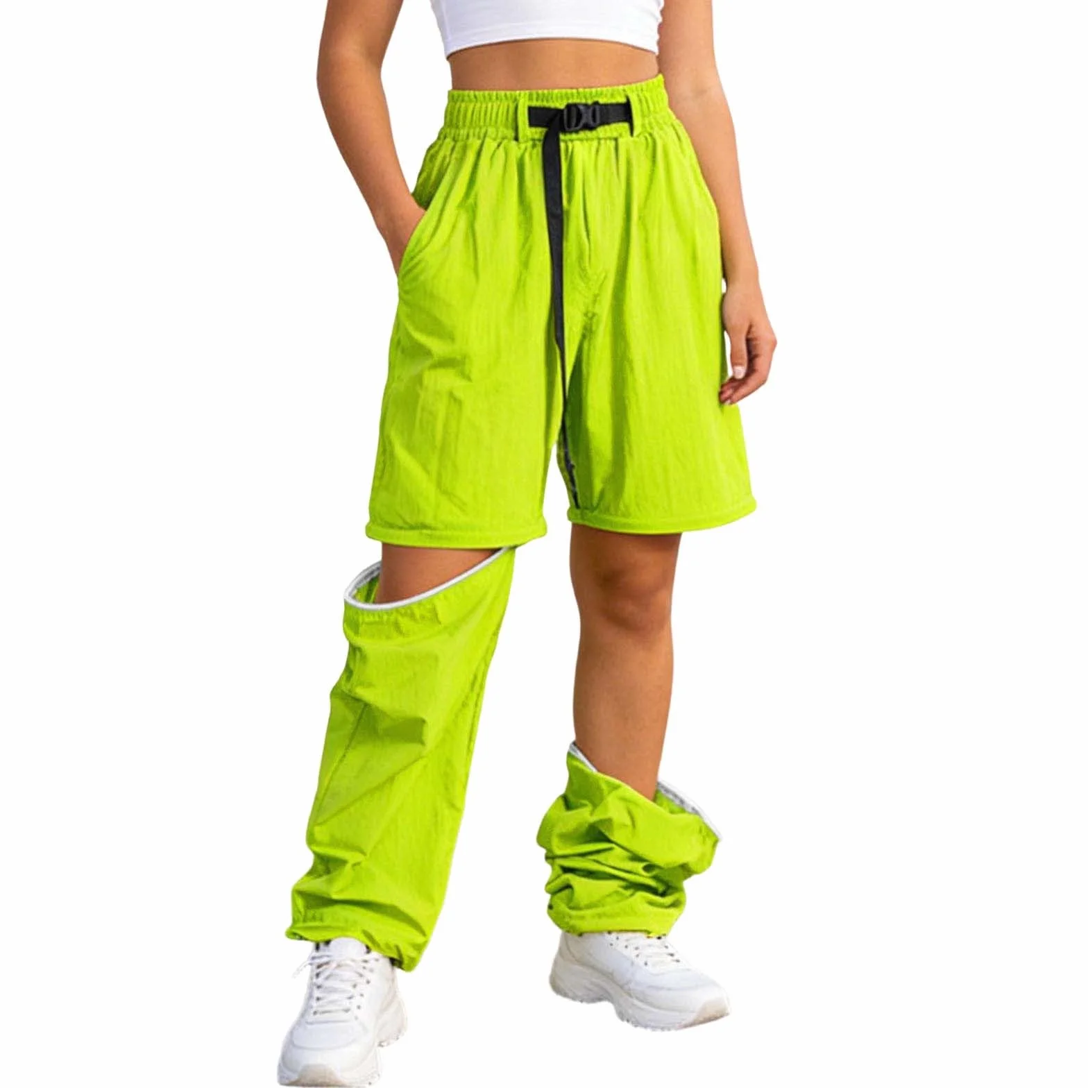 Pantalón de Senderismo Mujer Convertible, Ligero Transpirable Secado Rápido Pantalón Deportivos con Cremallera y Bolsillos Exterior Verano de Técnico Cargo con para Uso Diario y al Libre para Trekking