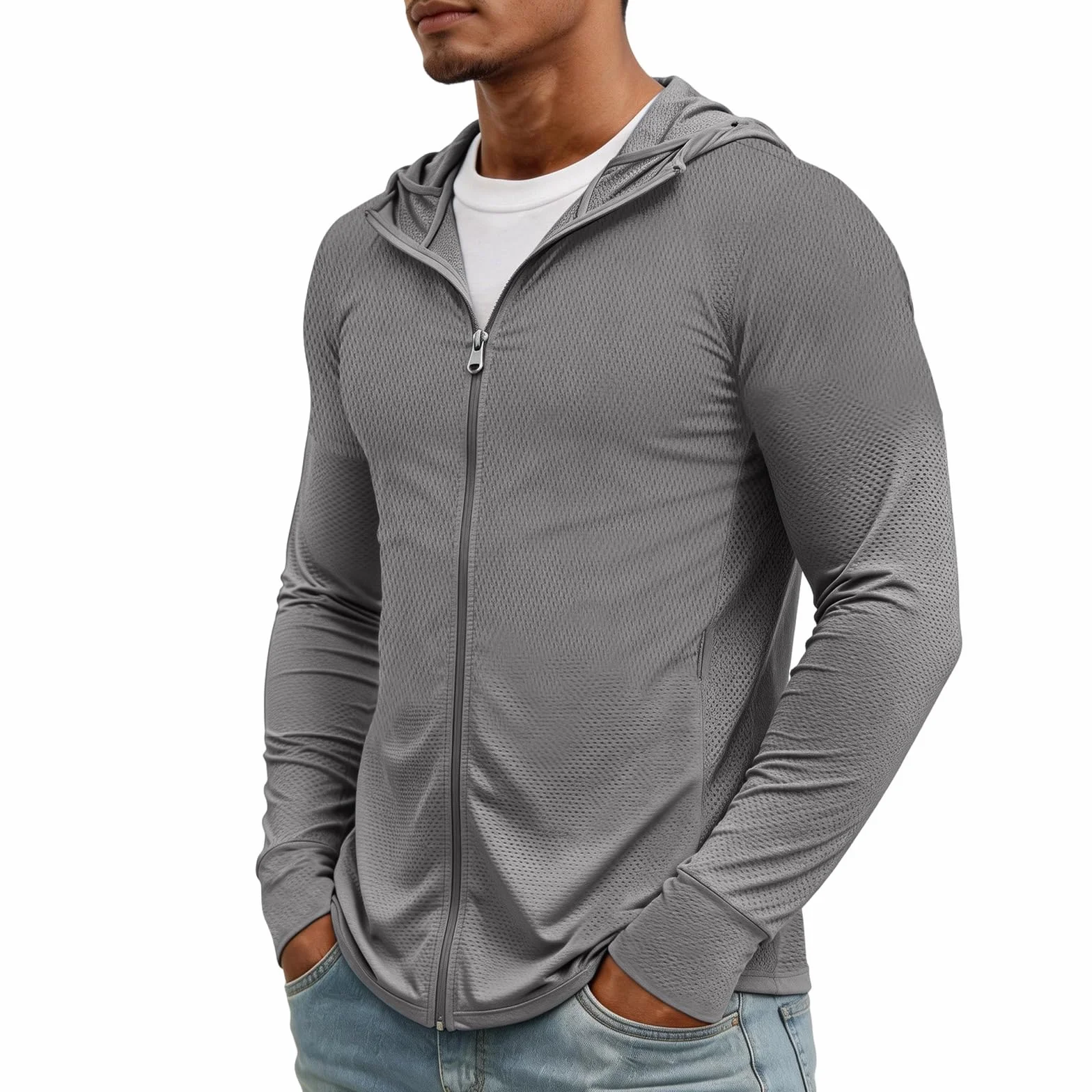 Camiseta Protector Solar, Ligero Protector Solar Manga Larga Camisetas Surf Hombre, Trabajo Viaje