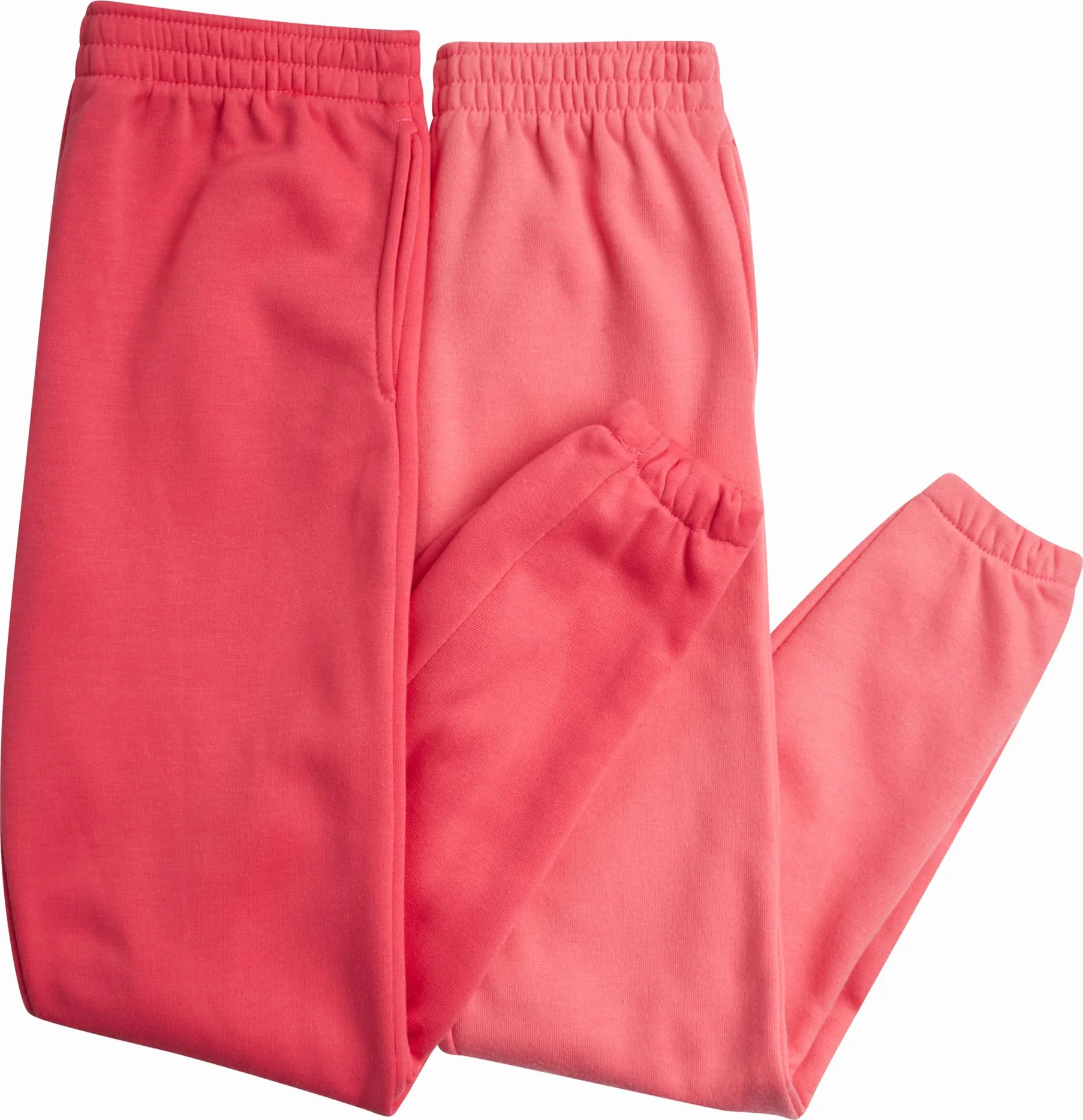 Real Love Pantalones deportivos para niñas, paquete de 4 unidades, básicos, sólidos, activos, suaves, de forro polar, con bolsillos, para niñas (tallas: 5-16)
