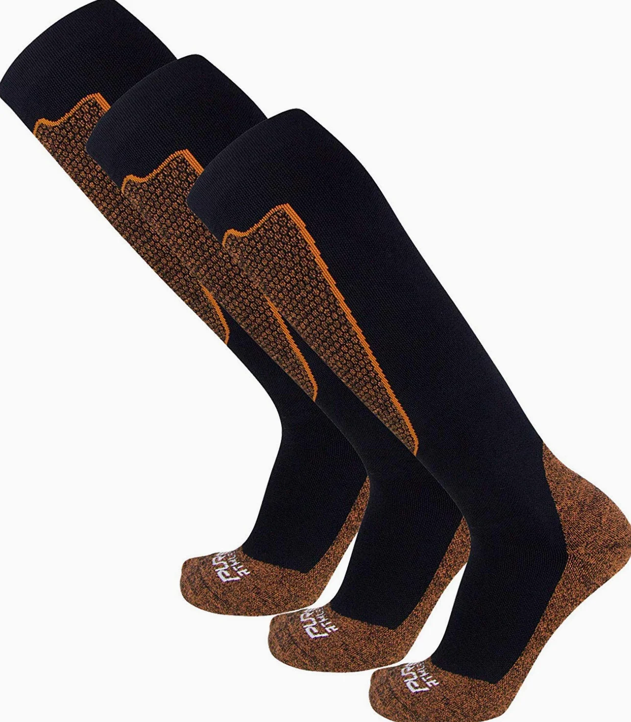 Pure Athlete Copper Compression Ski Socks Men - Warm Merino Wool OTC, Women