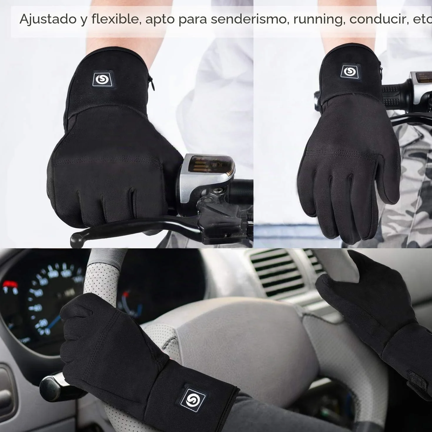 Guantes Calefactables Electrónicos para Hombre y Mujer, Guantes Calefactables Moto Invierno Térmicos de Artritis Batería Recargable Calentador de Mano para Esquí Motociclismo Pesca Senderismo Caza