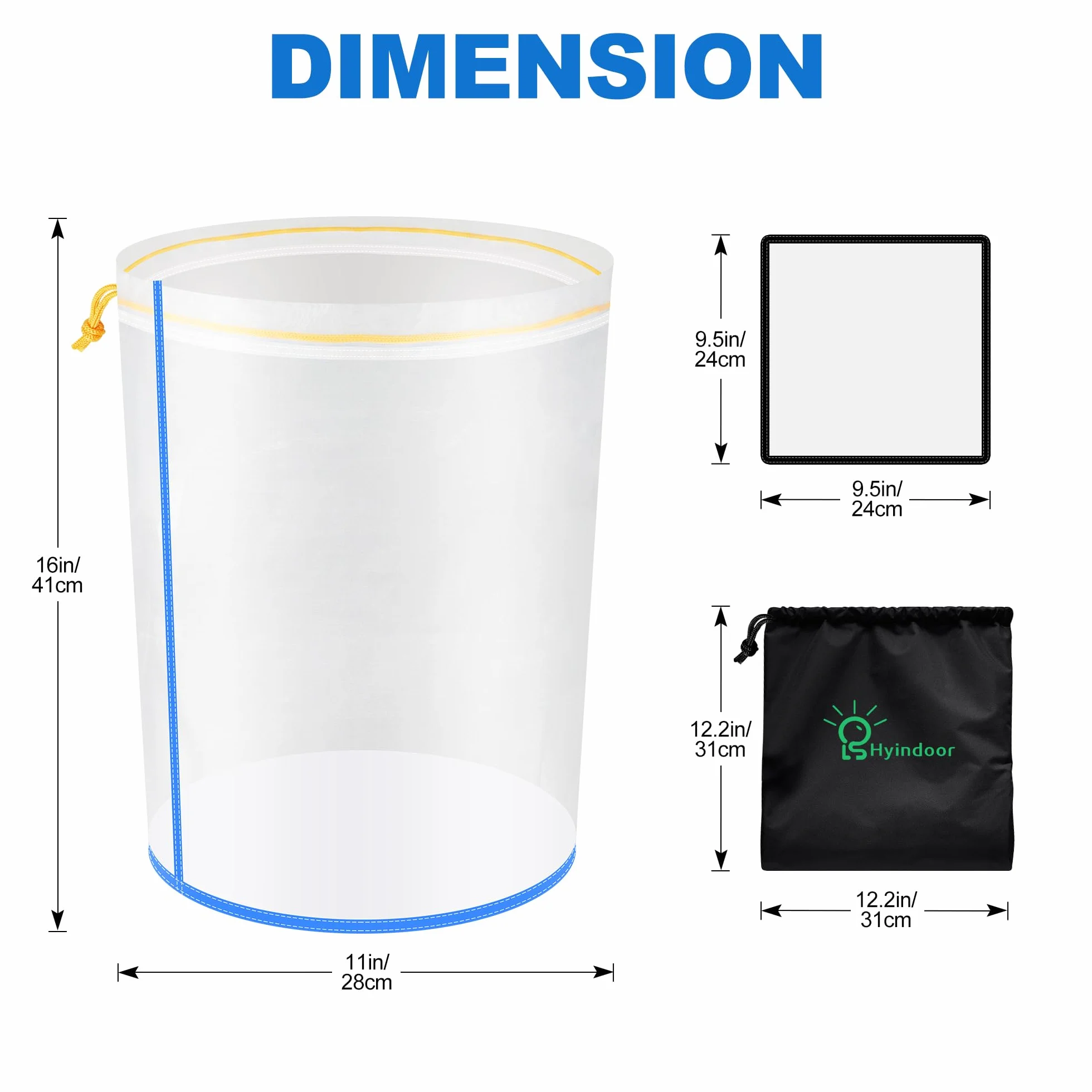 Hyindoor Bubble Bags 5 Gallon Mesh Bags for Hash Making with Filter and Storage Bag