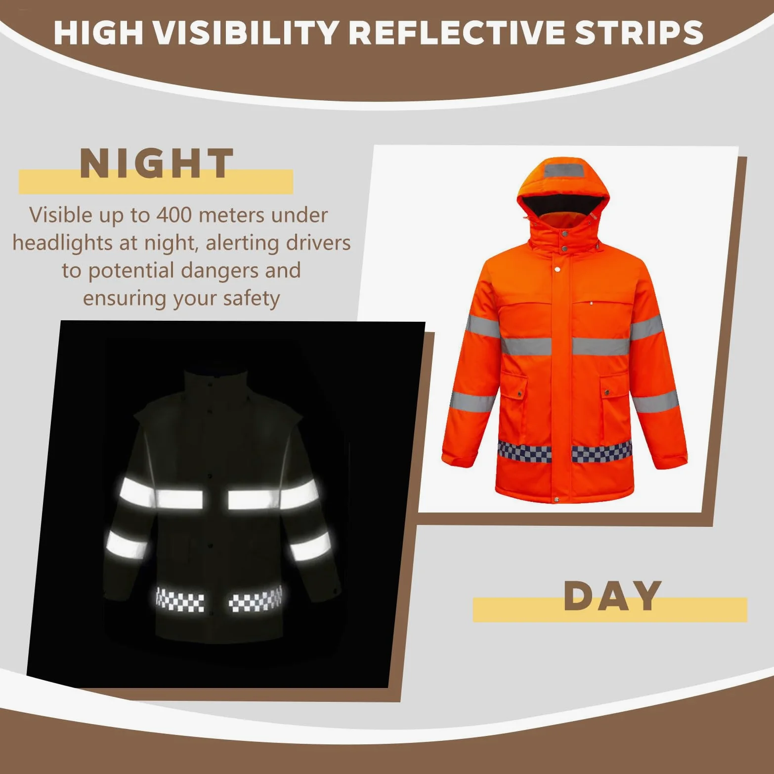 Chaqueta calefactable, Chaqueta de Alta Visibilidad, Abrigos térmicos, Chaqueta de Trabajo Impermeable con Tiras Reflectantes, para Acampar al Aire Libre y senderismoGreen,4XL