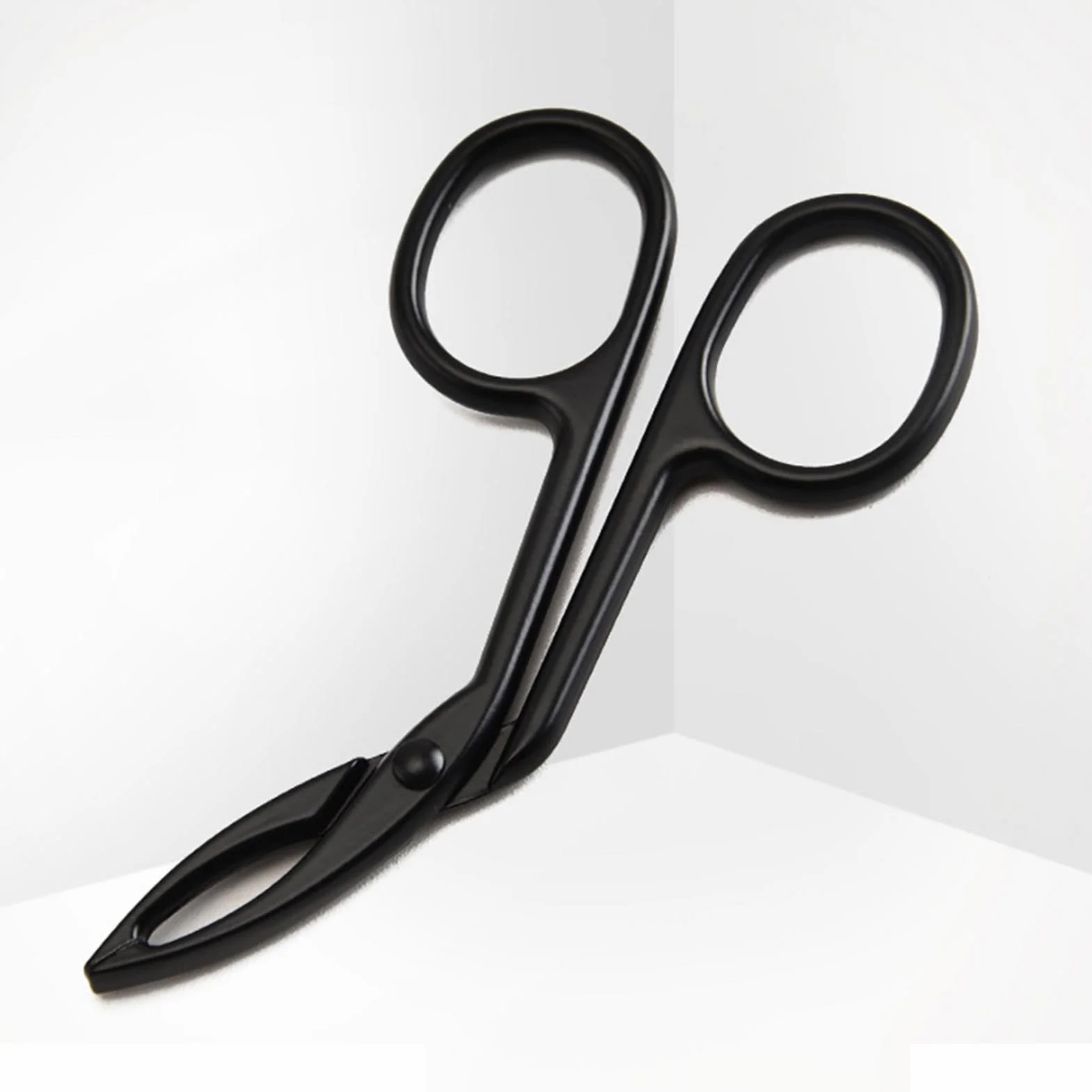 Pinzas para cejas en forma de tijera con mango resistente - Herramientas portátiles para cuidado de cejas