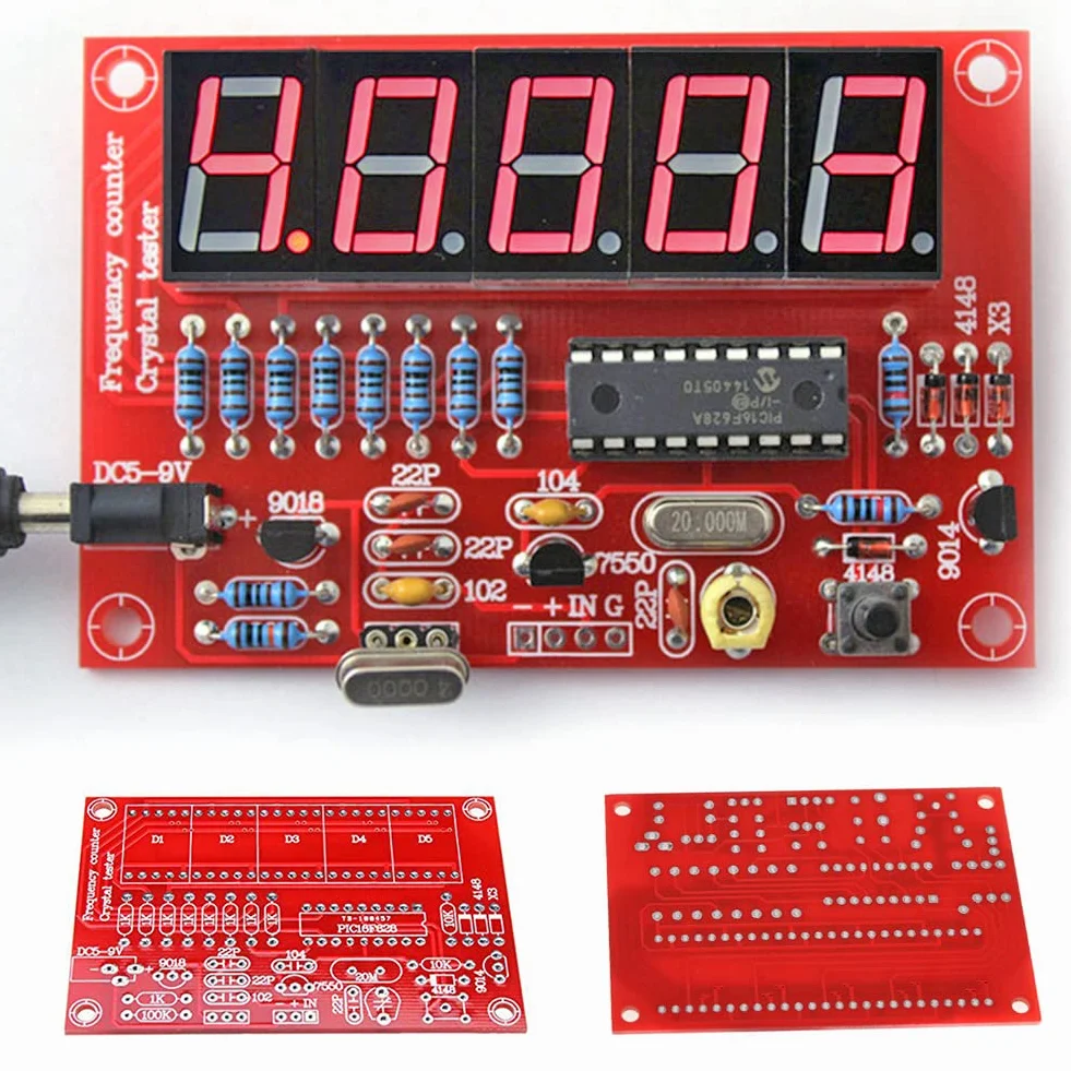Chesoon Medidor de frecuencia 1-50MHz Pantalla LED digital Oscilador de cristal Alta precisión