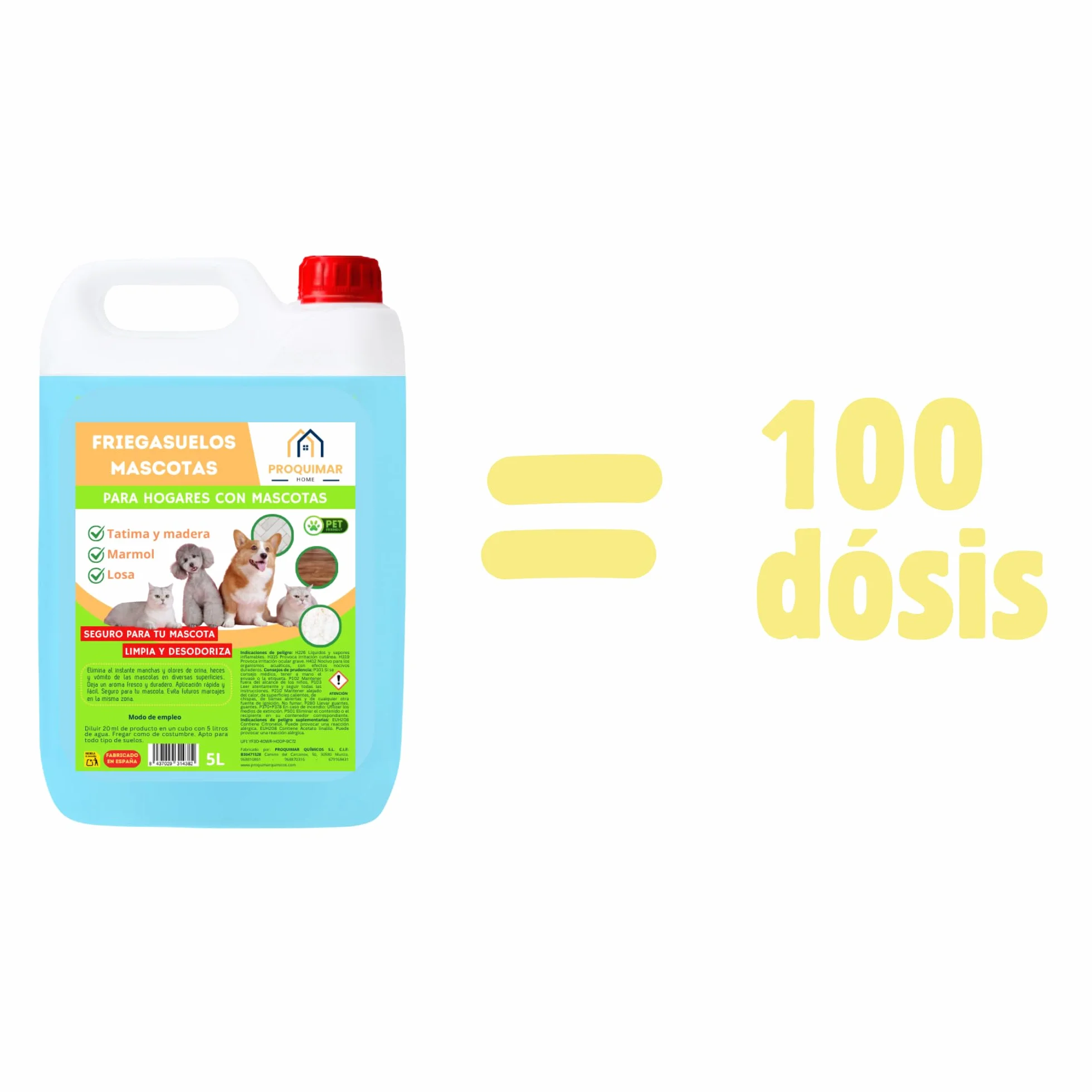 Fregasuelos Mascotas Limpiador Concentrado Perfumado 5L