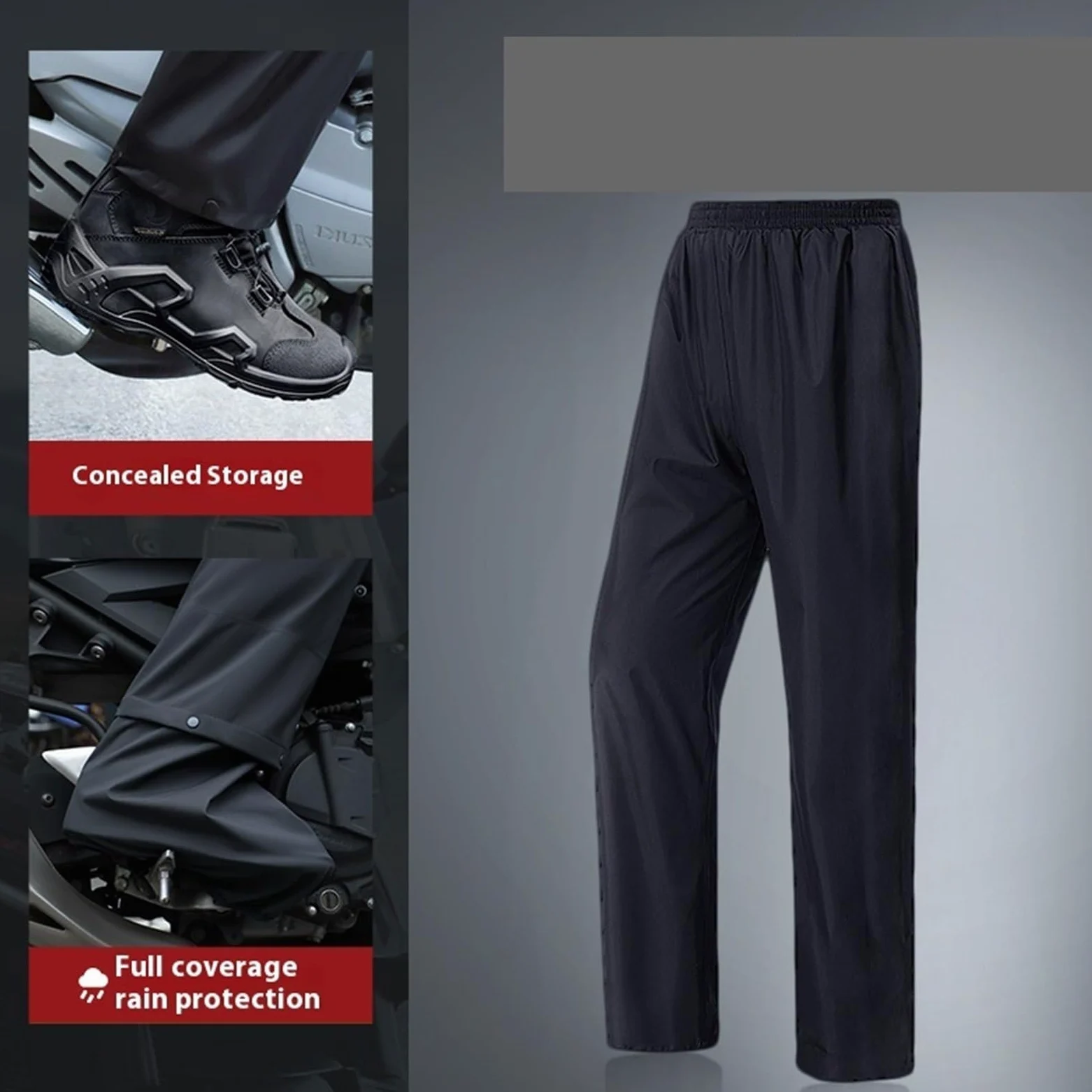 Traje de Agua 1 juego de pantalones impermeables for lluvia, traje impermeable dividido, for motocicleta, for hombre