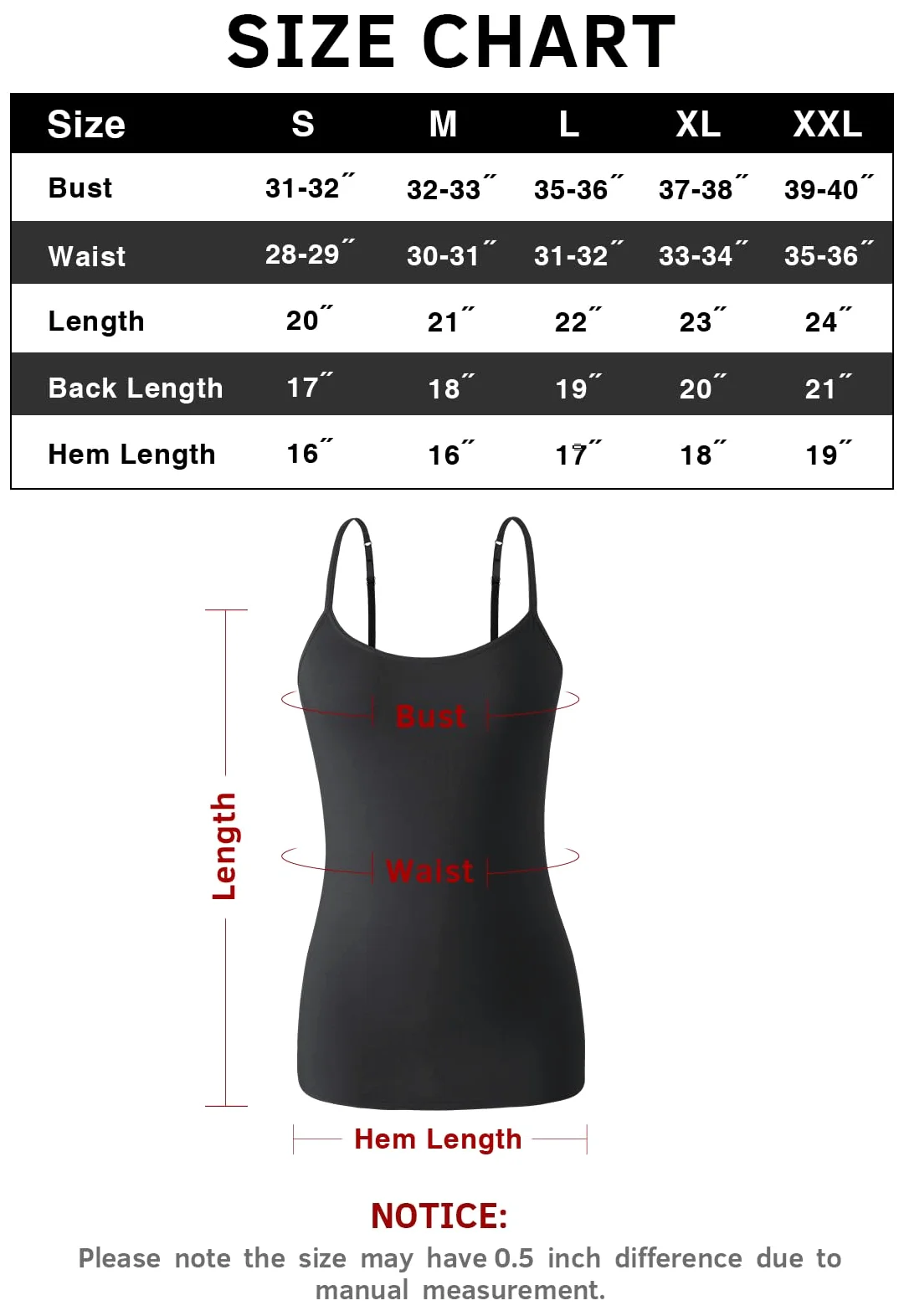 Air Curvey Paquete de 3 camisolas para mujer, brasier integrado, correa ajustable, camiseta interior de algodón suave, camisetas sin costuras