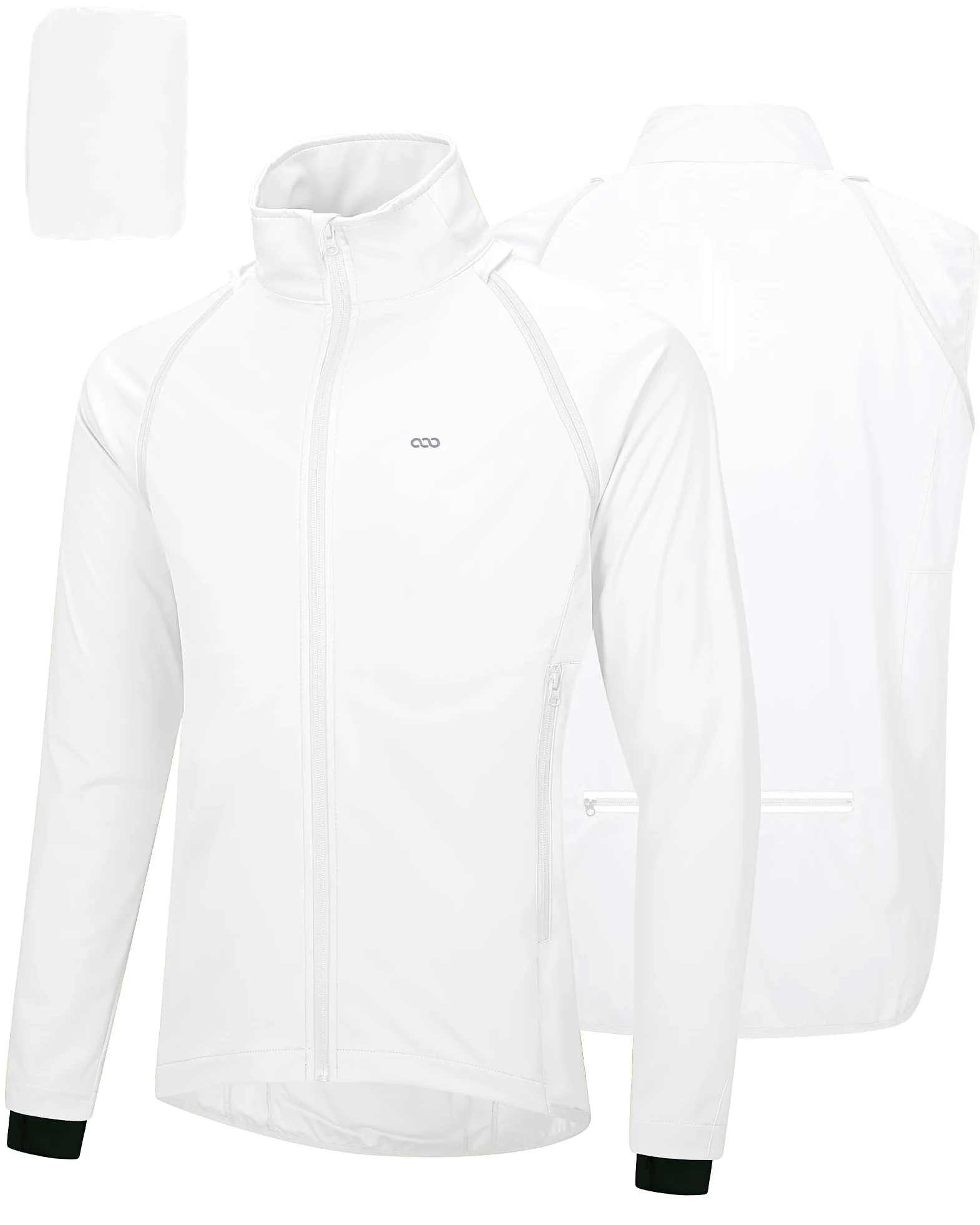 33,000ft Chaqueta de ciclismo para hombre, impermeable, transpirable, protección UV, ligera, con mangas desmontables, reflectante, chaqueta para correr, chaqueta plegable para hombre