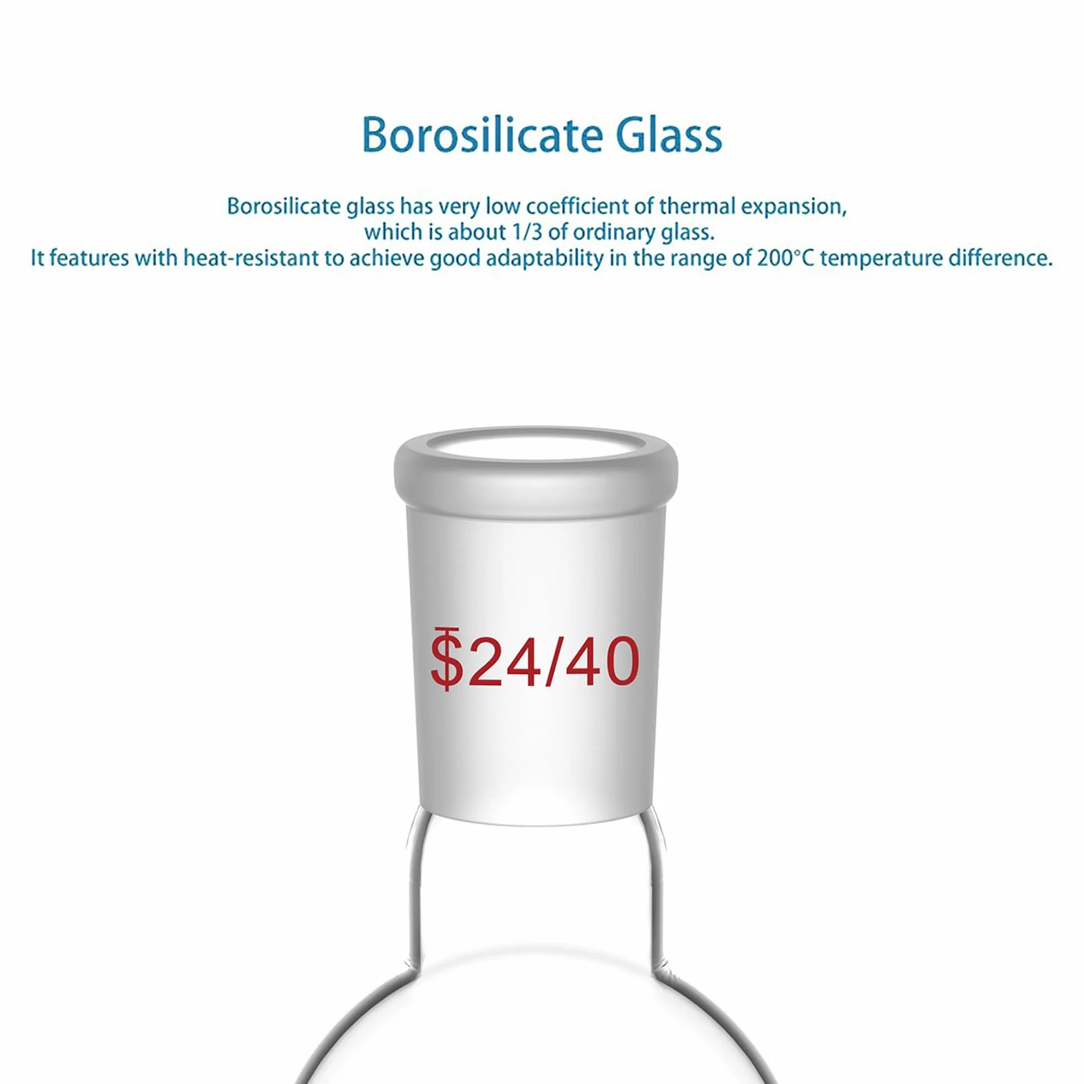 Matraz Fondo Redondo Cristal Borosilicato Pared Gruesa 24/40 100ml