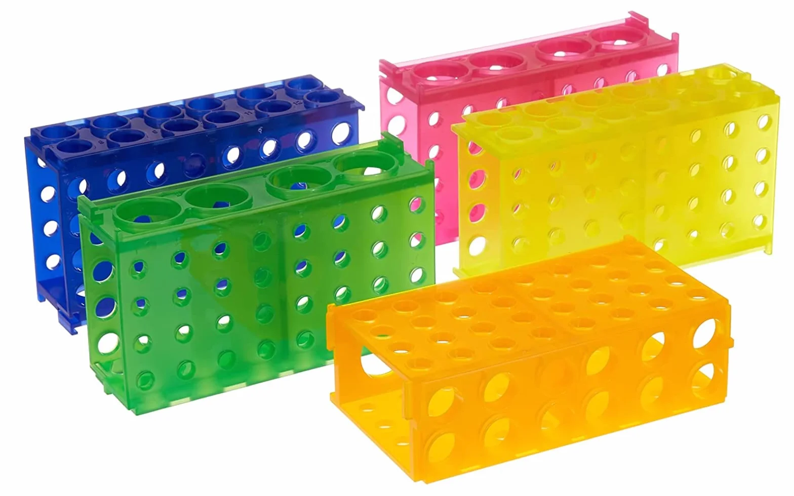 Heathrow Scientific Gradilla de 4 vías para microtubos polipropileno 48 tubos pack de 5 azul