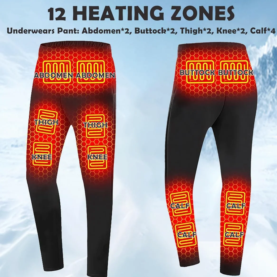 Conjunto de Ropa Interior térmica con 28 Zonas de Calentamiento, 3 temperaturas de Calentamiento, Ropa Interior térmica Deportiva para Exteriores para Hombres