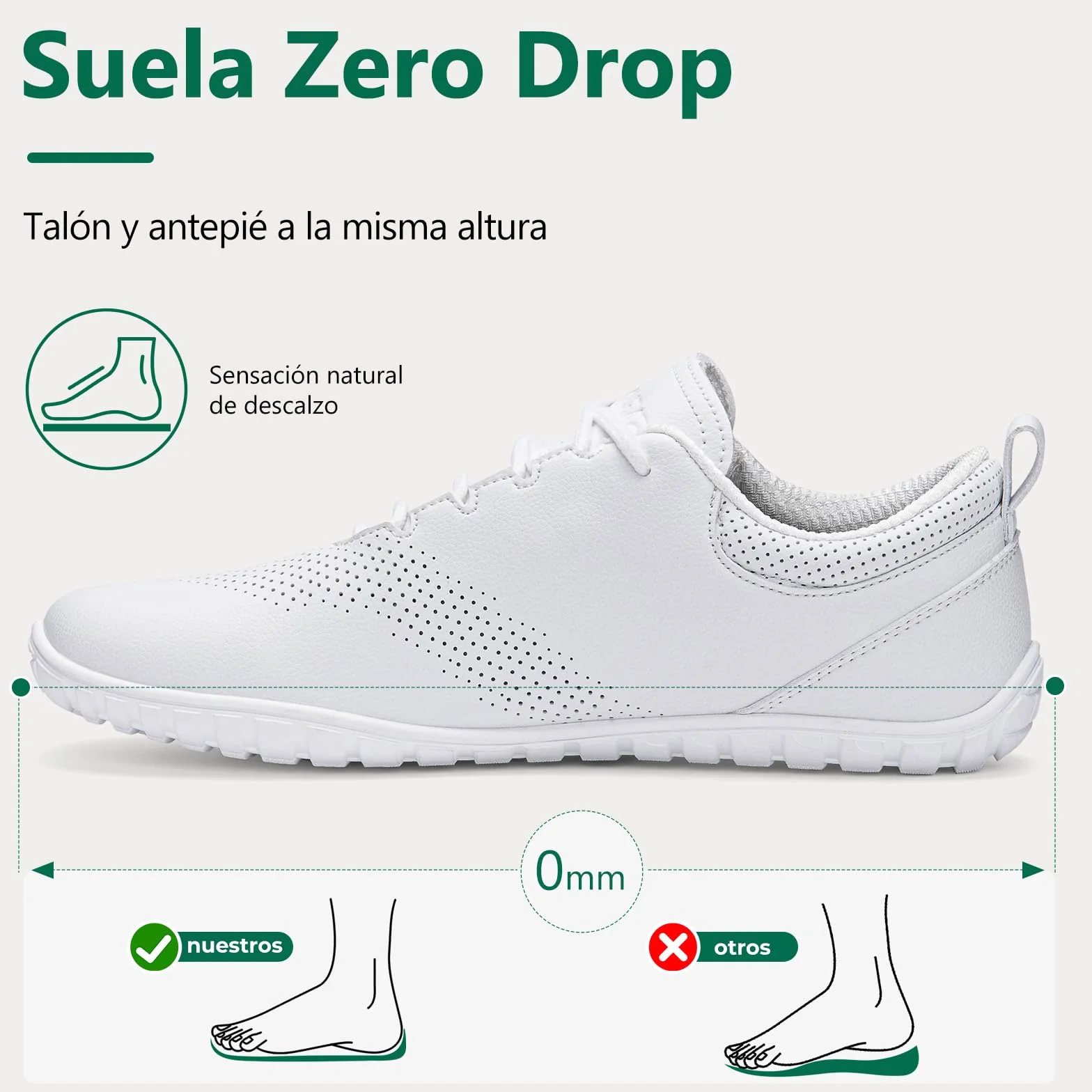 SAGUARO Zapatillas Barefoot Hombre, Calzado Minimalista Ligero con Puntera Ancha & Zero Drop para Caminar al Aire Libre Casual, Tallas 39-48
