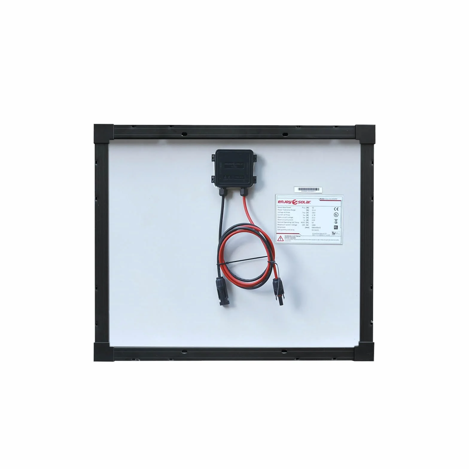 Panel Solar Monocristalino 50W 12V 182mm 10 Busbars