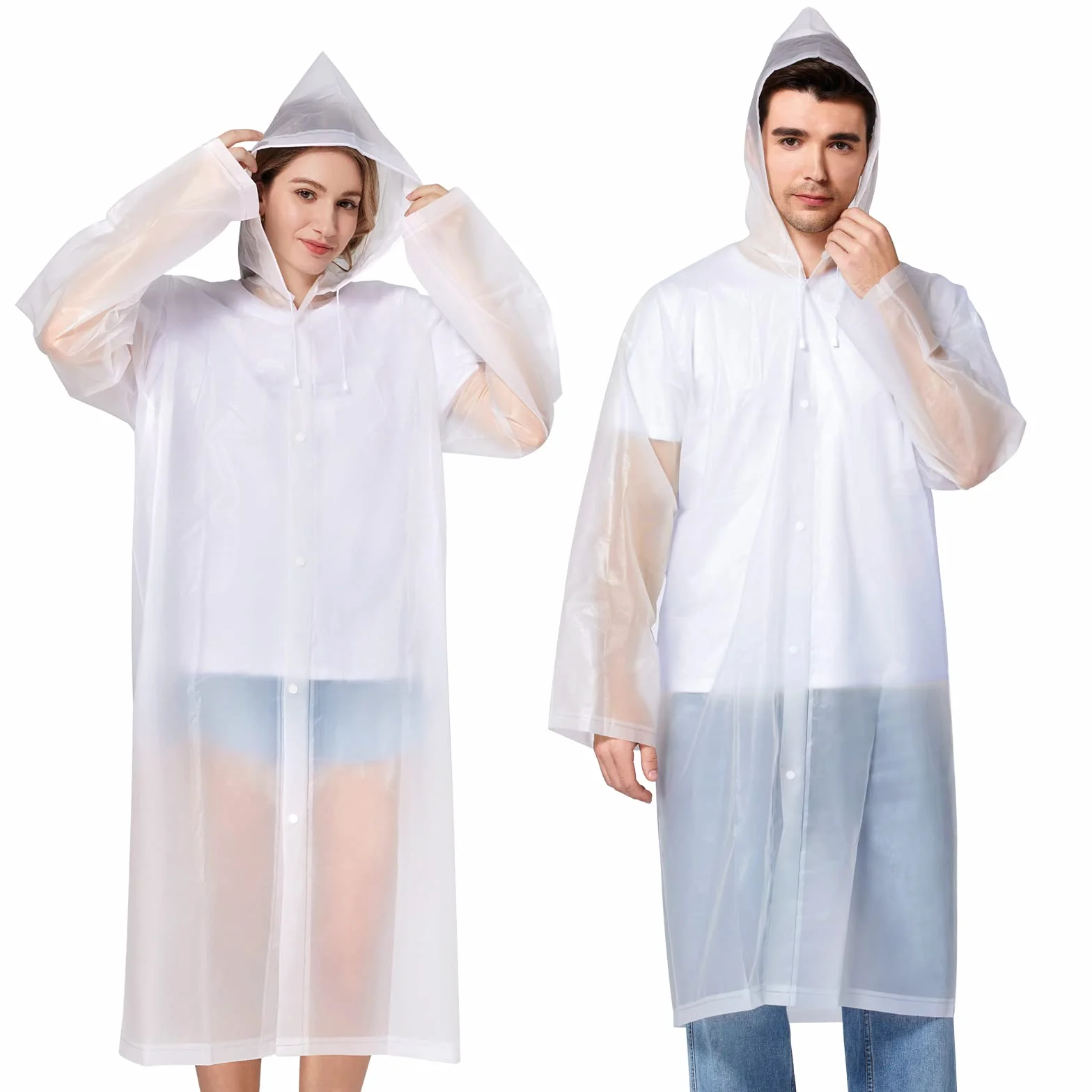 Newbyinn Chubasquero Impermeable Mujer Hombre Poncho Lluvia Transparente 2 Piezas