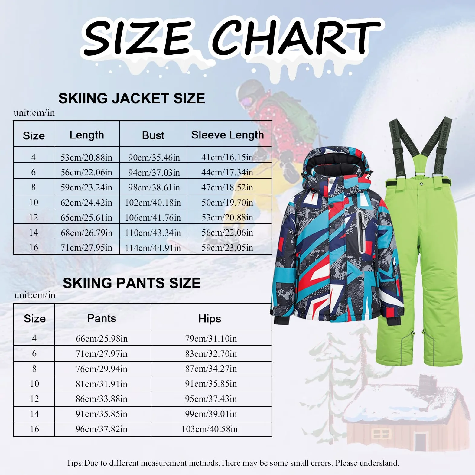 Conjunto de traje de esquí infantil de 2 piezas con capucha, impermeable, resistente al viento, traje de nieve para niños y niñas, chaqueta de esquí cálida y pantalones de esquí, geométricos