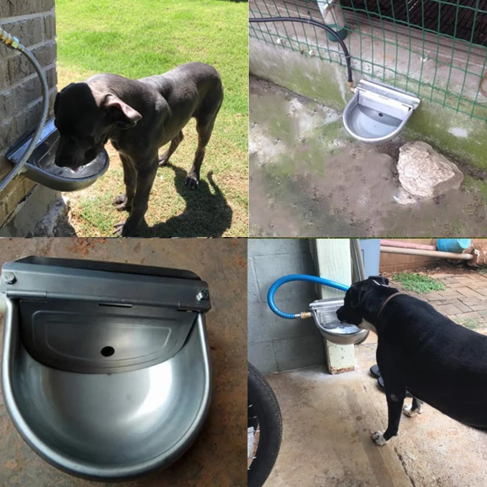 Bebedero Automático para Perros con Válvula de Bola de Flotador Ajustable, Acero Inoxidable para Caballos Ganado Vacuno Cabras Ovejas Cerdos Perros Animales