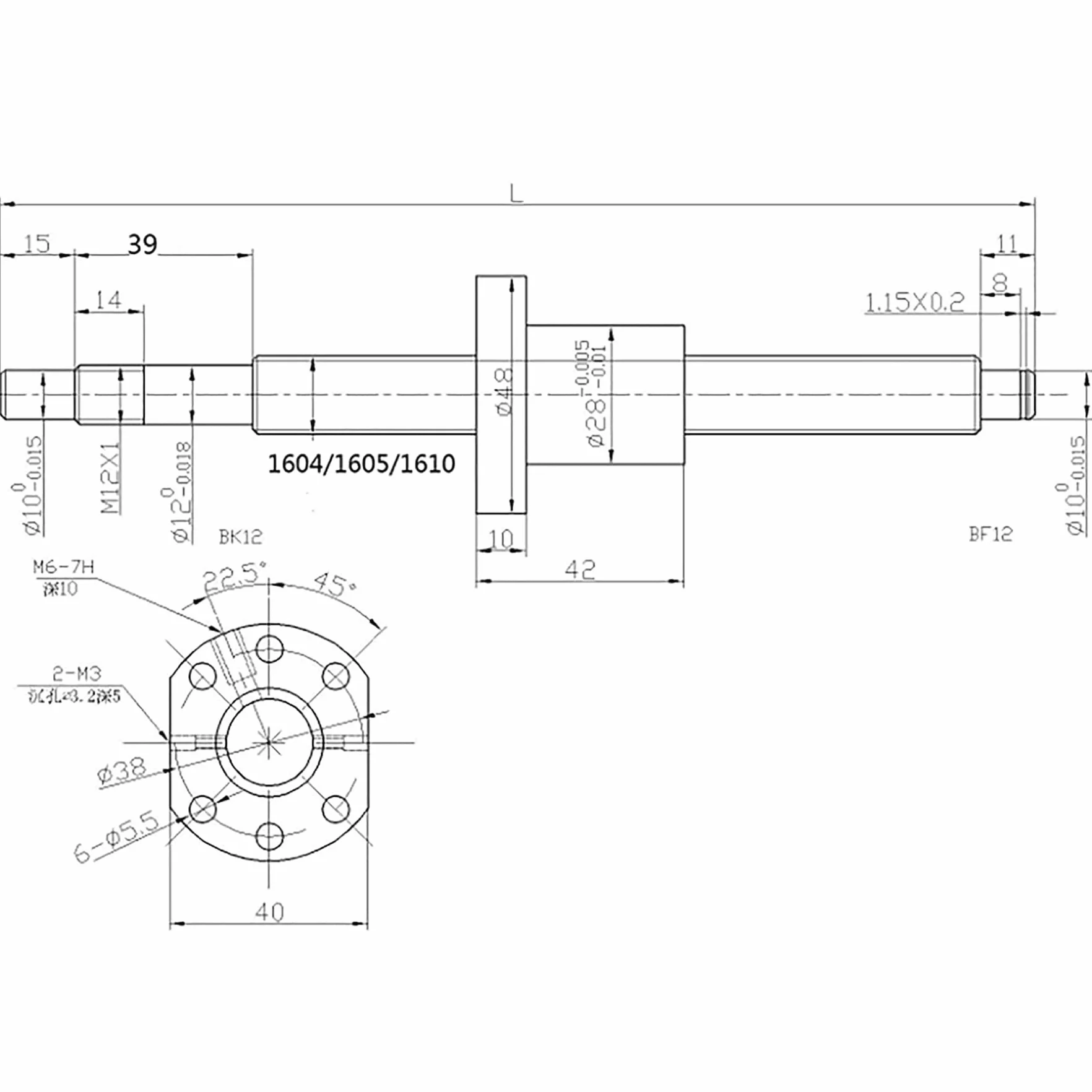 CNC Juego de guía lineal HGR20-400 mm con bloque deslizante y husillo de bolas SFU1605