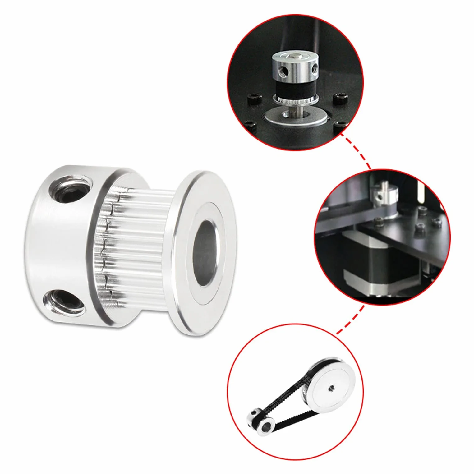 Correa de distribución GT2 6mm x 5m con polea 16 dientes 5mm para impresora 3D